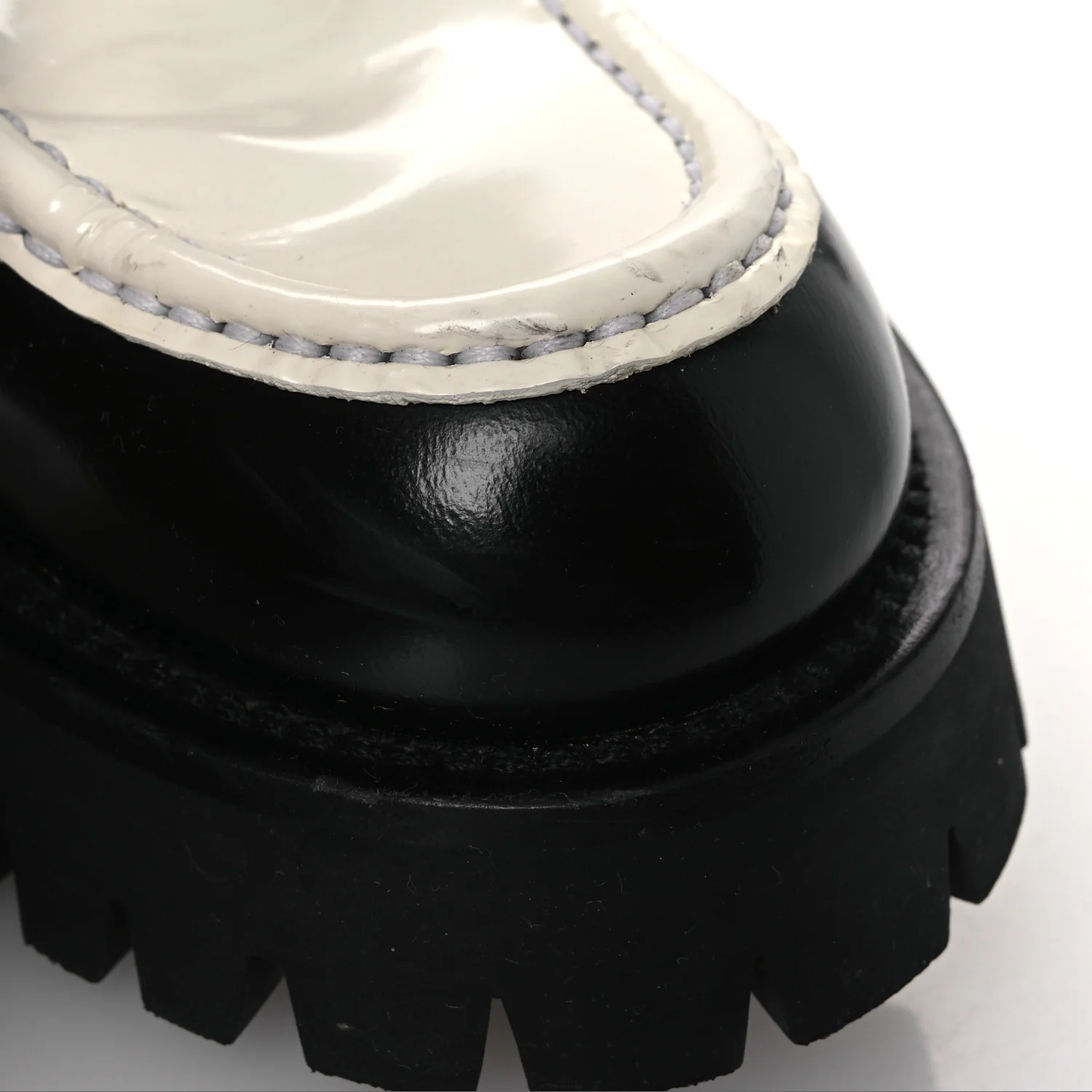 Cordovan Lux Womens Interlocking G Platform Lug Sole Loafers 36 Black Off White - Image 12