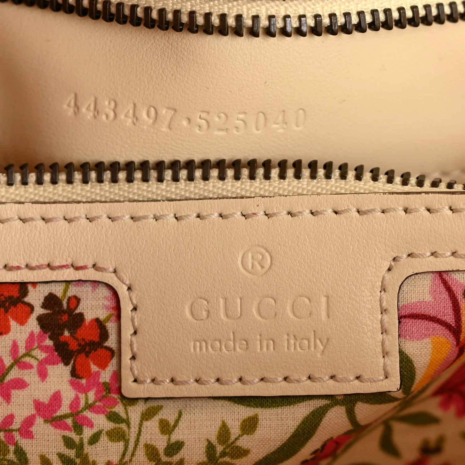 Cotton Calfskin Matelasse Floral Print Small GG Marmont Shoulder Bag Ivory Pink - Image 6