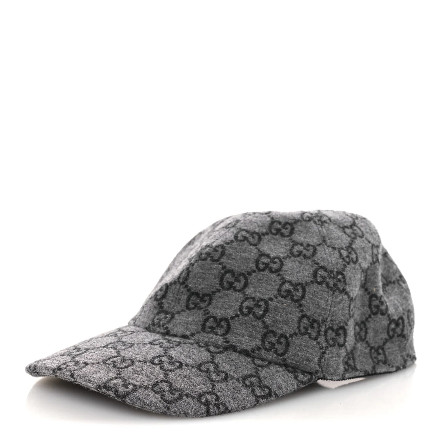 Covered Wool GG Monogram Baseball Hat L Grey Dark Grey Black