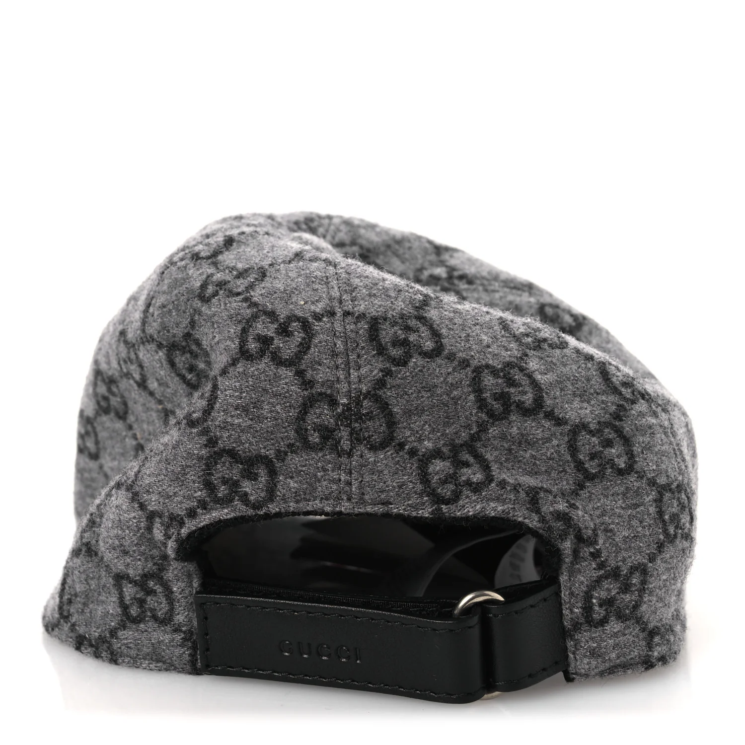 Covered Wool GG Monogram Baseball Hat L Grey Dark Grey Black - Image 5