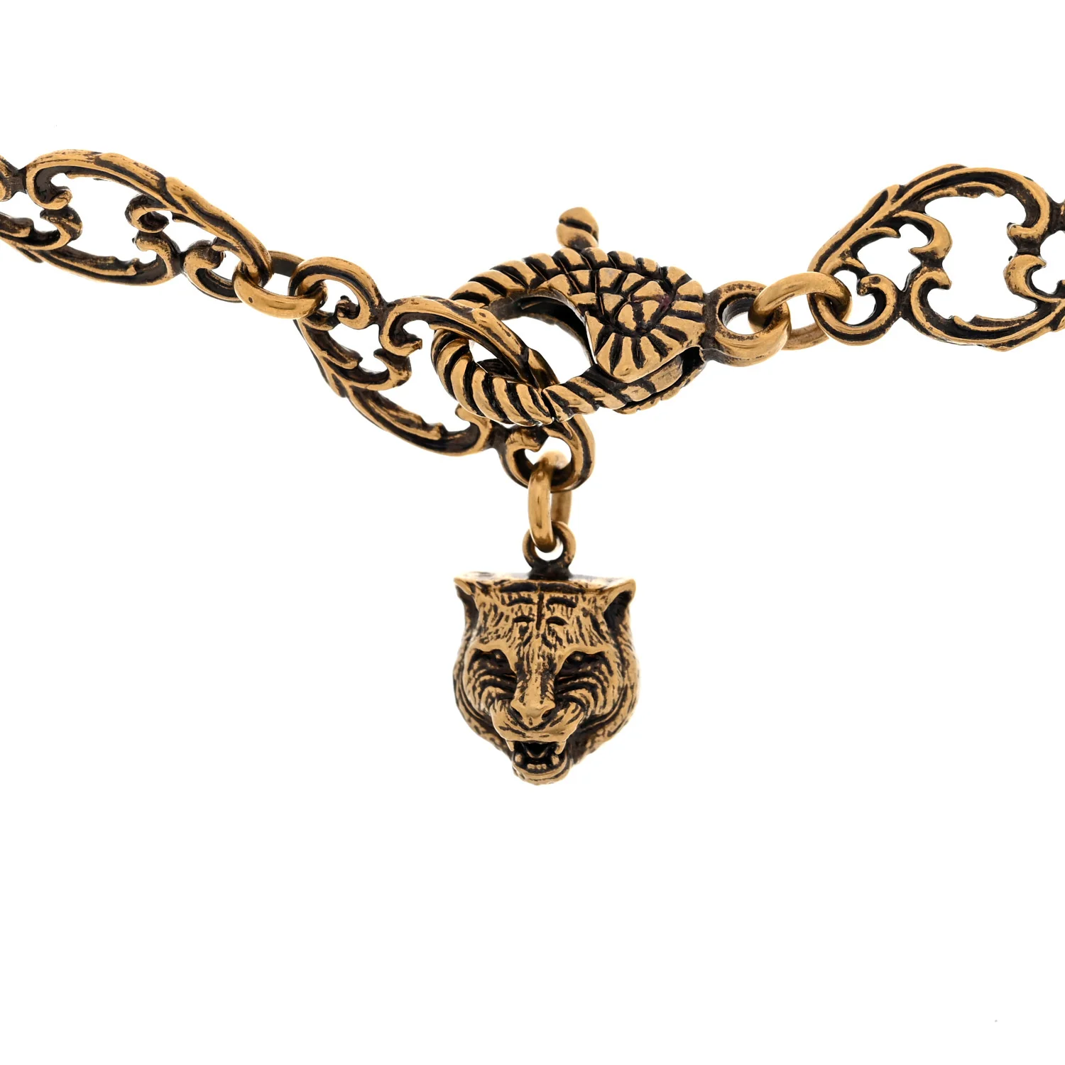 Crystal Marmont Necklace Aged Gold Multicolor - Image 4