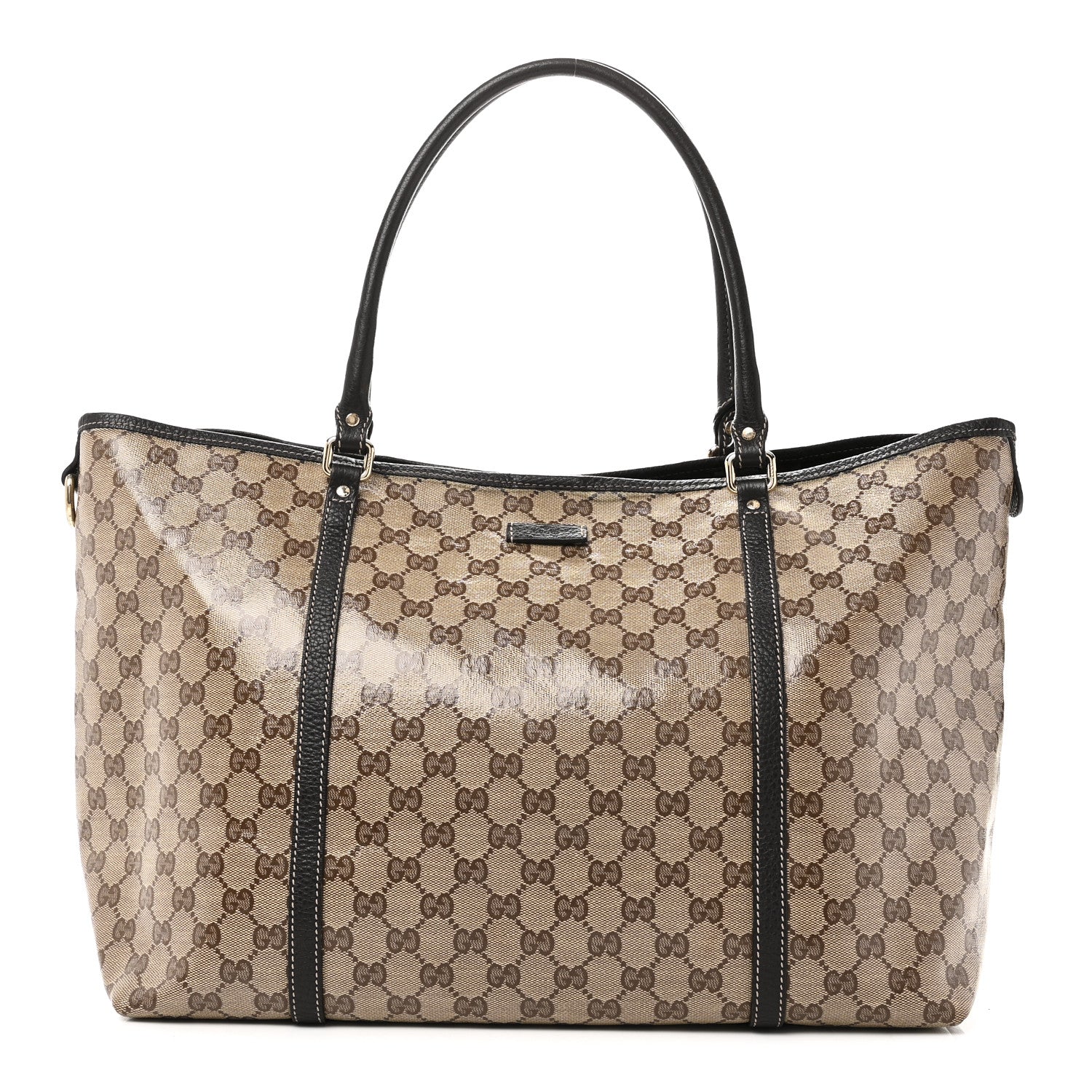 Crystal Monogram Large Joy Tote Beige Ebony Testa Di Moro