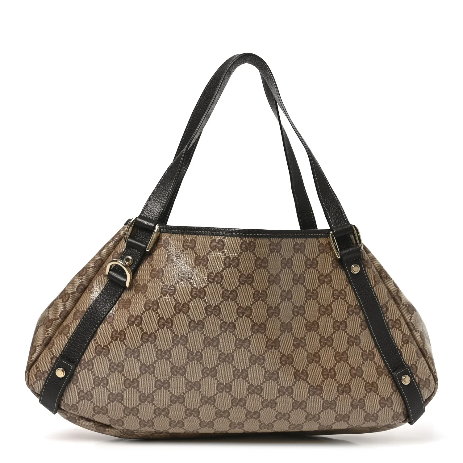 Crystal Monogram Medium Abbey Shoulder Bag Dark Brown