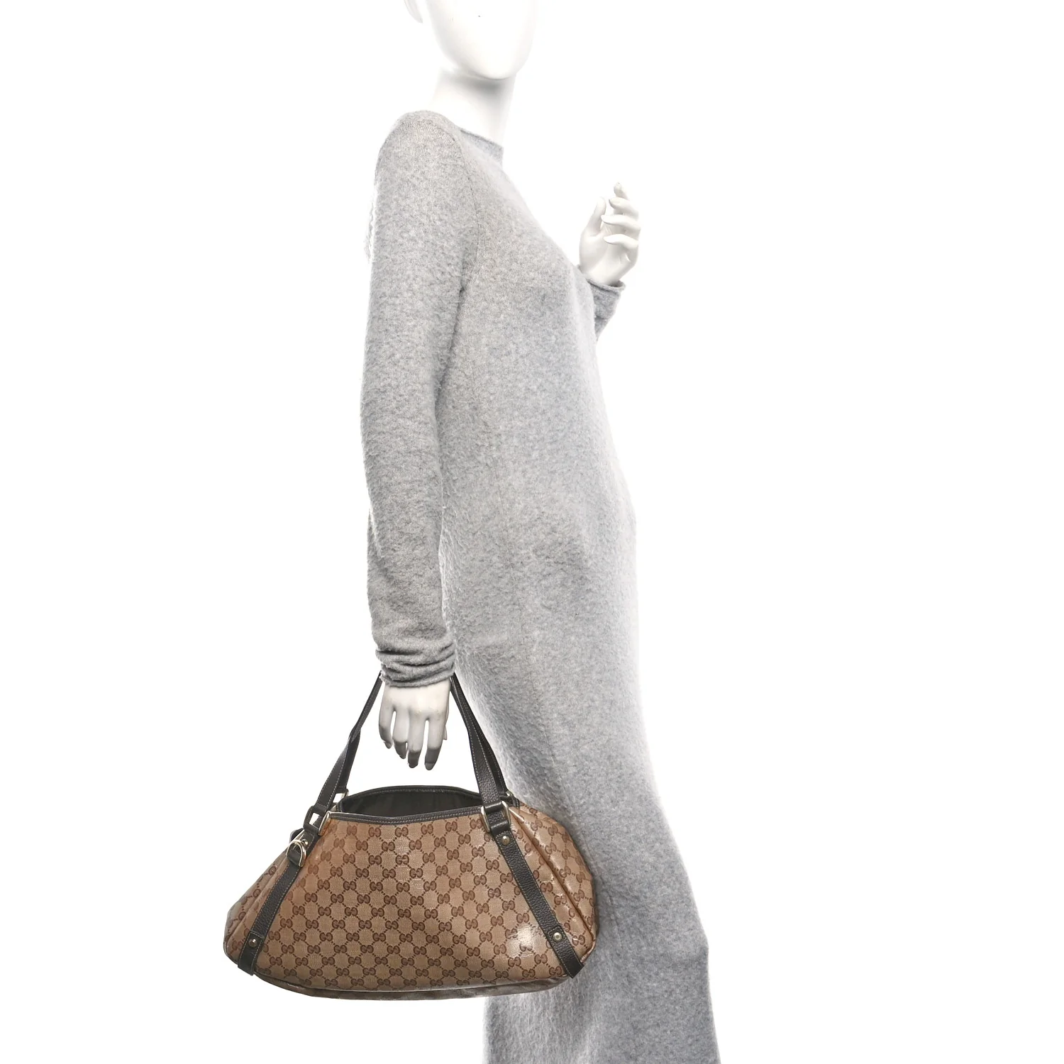 Crystal Monogram Medium Abbey Shoulder Bag Dark Brown - Image 2