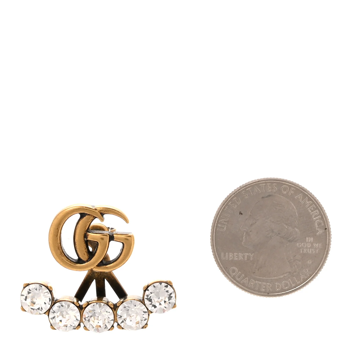 Crystal Single GG Earring Gold - Image 2