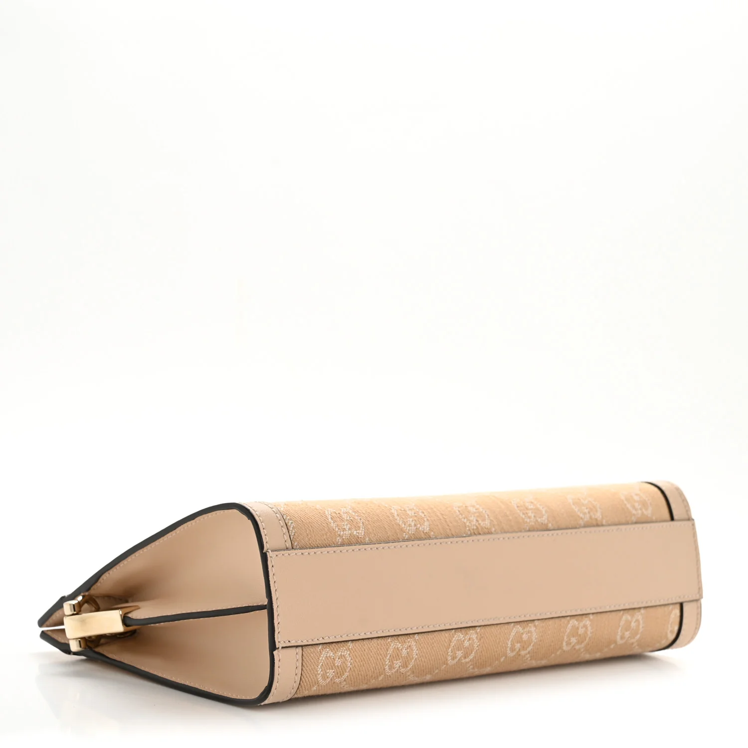Denim Calfskin GG Monogram Small Ophidia Chain Shoulder Bag Light Beige - Image 4