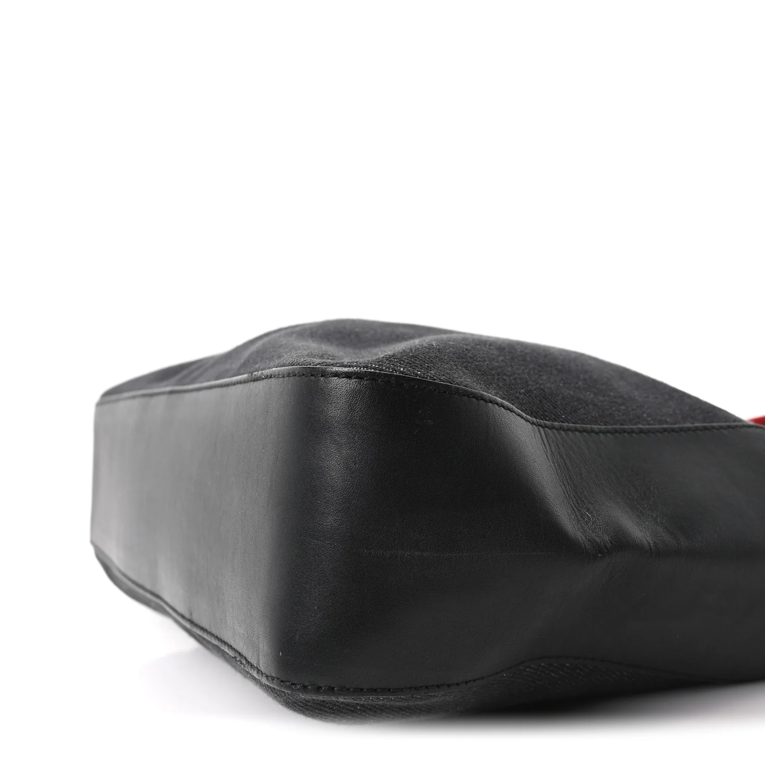 Denim Calfskin Web Tote Black - Image 10