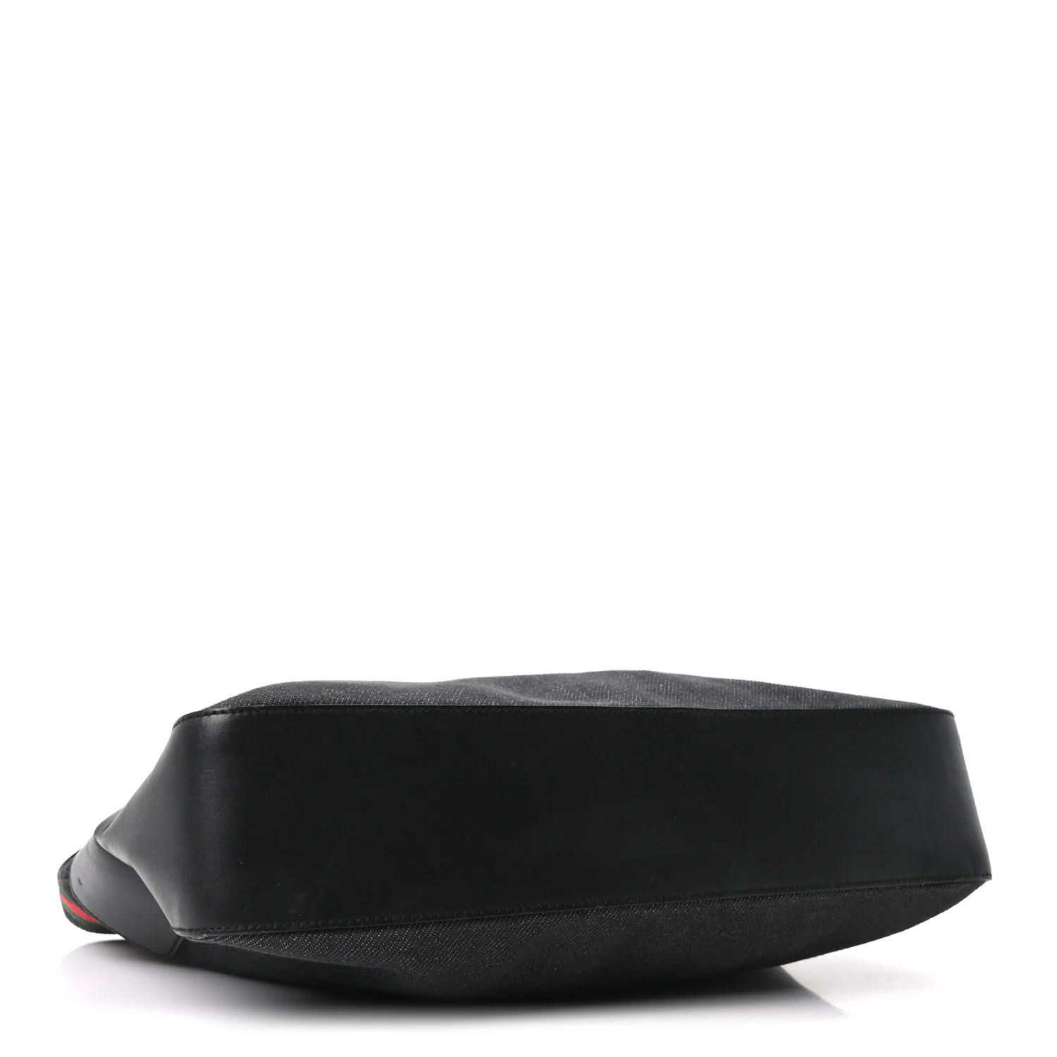 Denim Calfskin Web Tote Black - Image 4