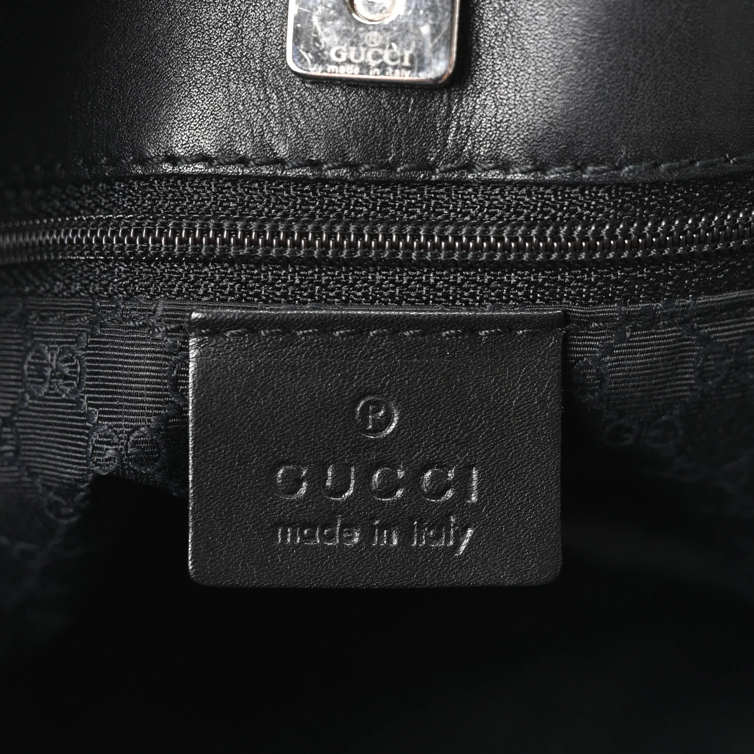 Denim Calfskin Web Tote Black - Image 6