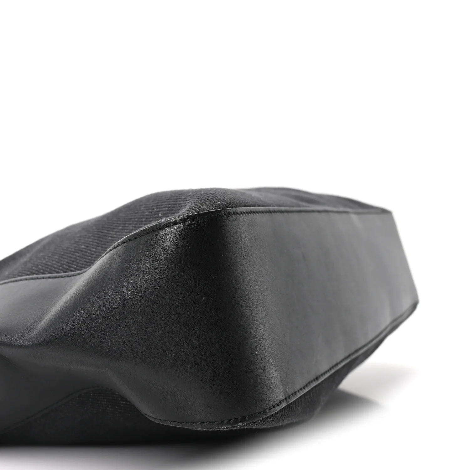 Denim Calfskin Web Tote Black - Image 9