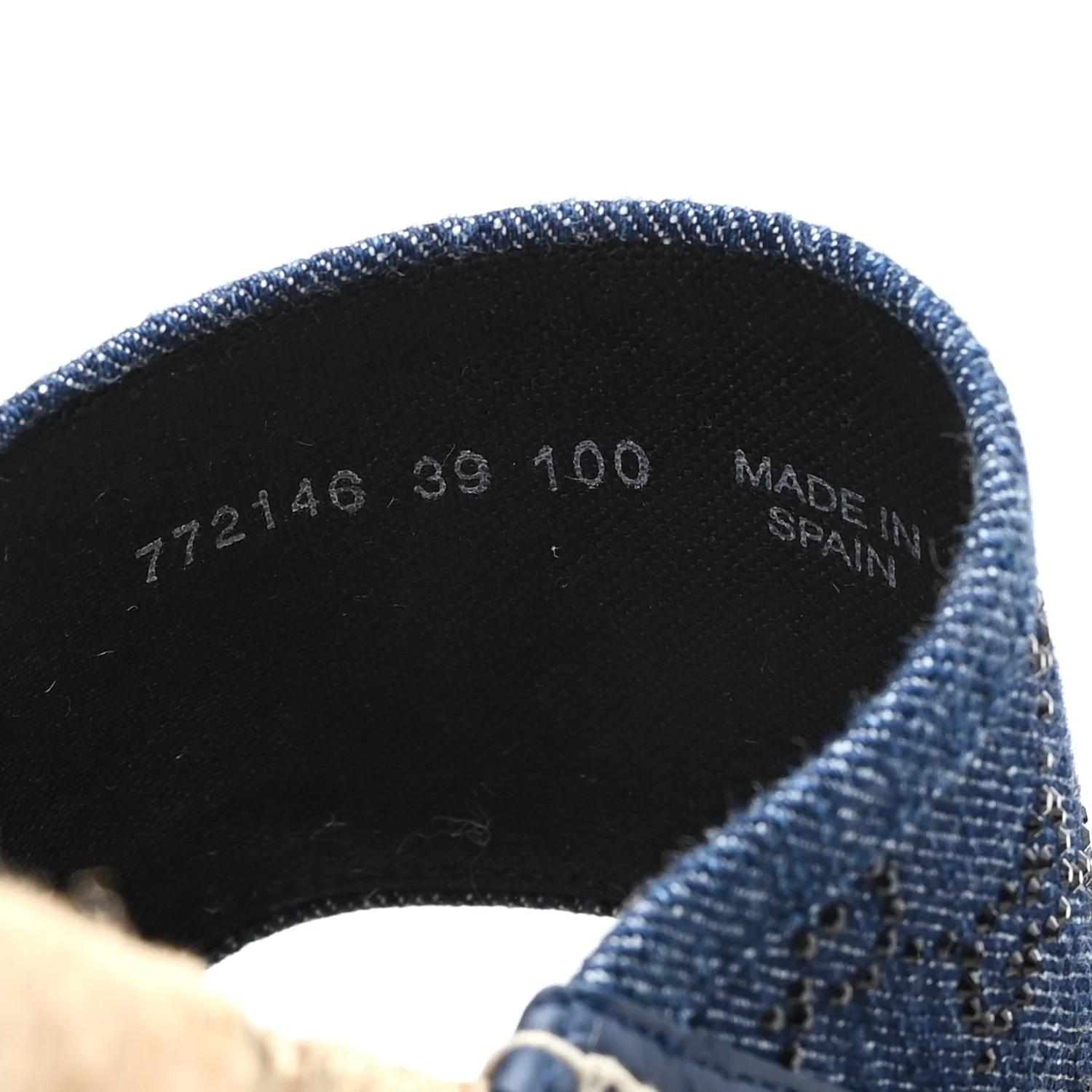 Denim Crystals GG Monogram Espadrille 20mm Slide Sandals 39 Denim - Image 9