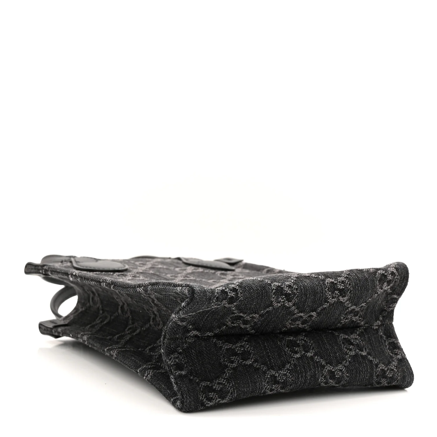 Denim Cuoio Harness GG Monogram Mini Ophidia Tote Bag Black Medium Grey - Image 4