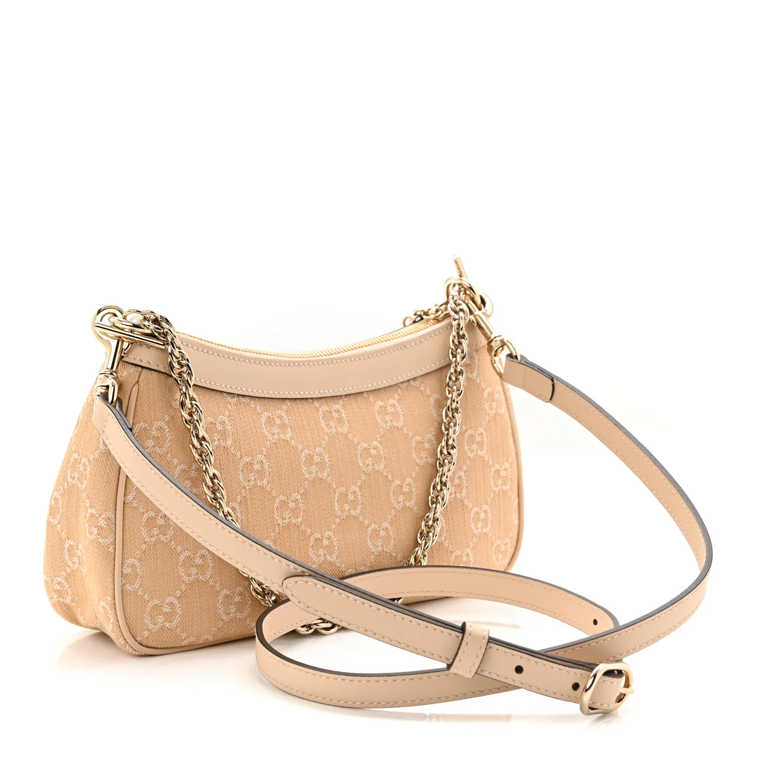 Denim GG Monogram Calfskin Small Shoulder Bag Souffle Rose - Image 3