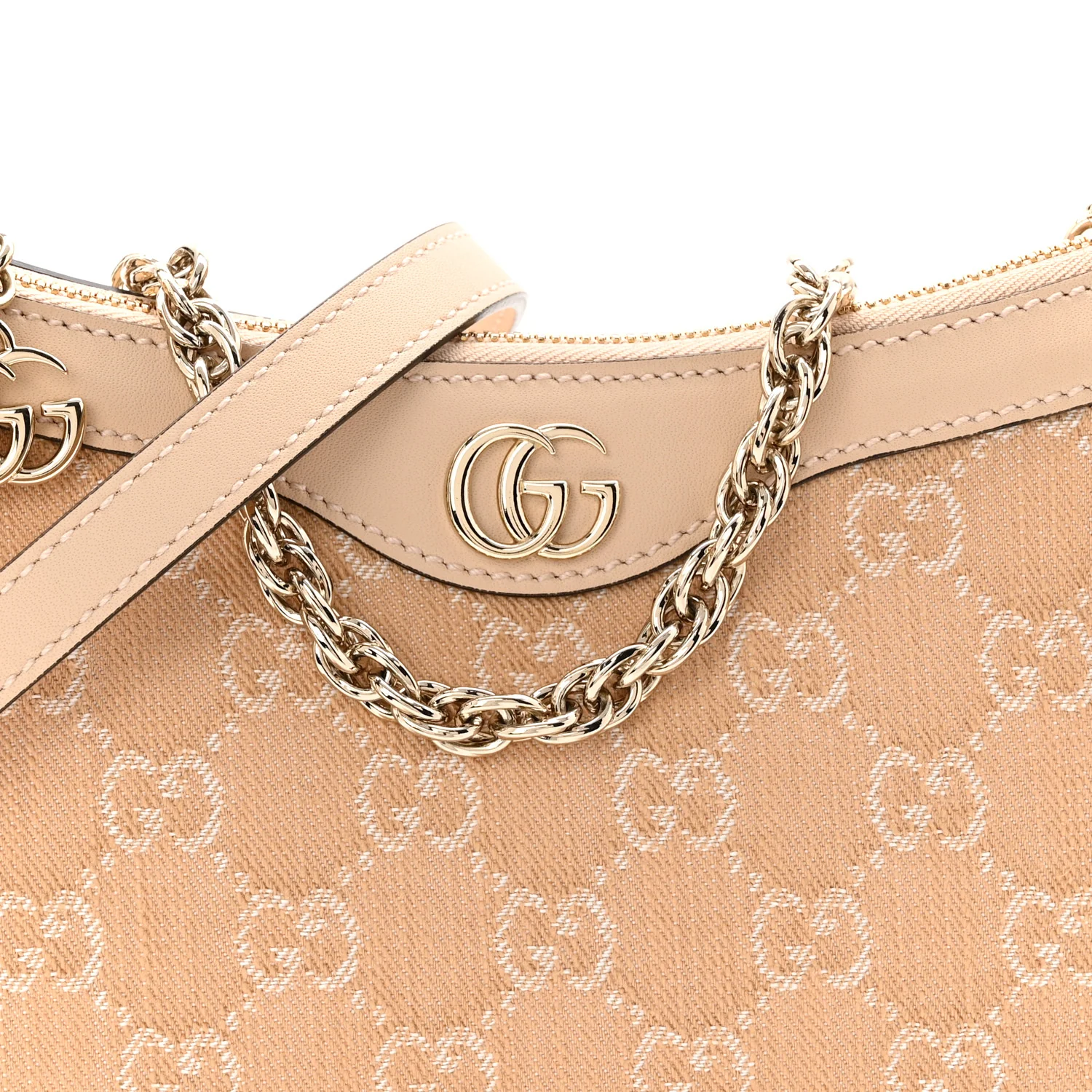 Denim GG Monogram Calfskin Small Shoulder Bag Souffle Rose - Image 8