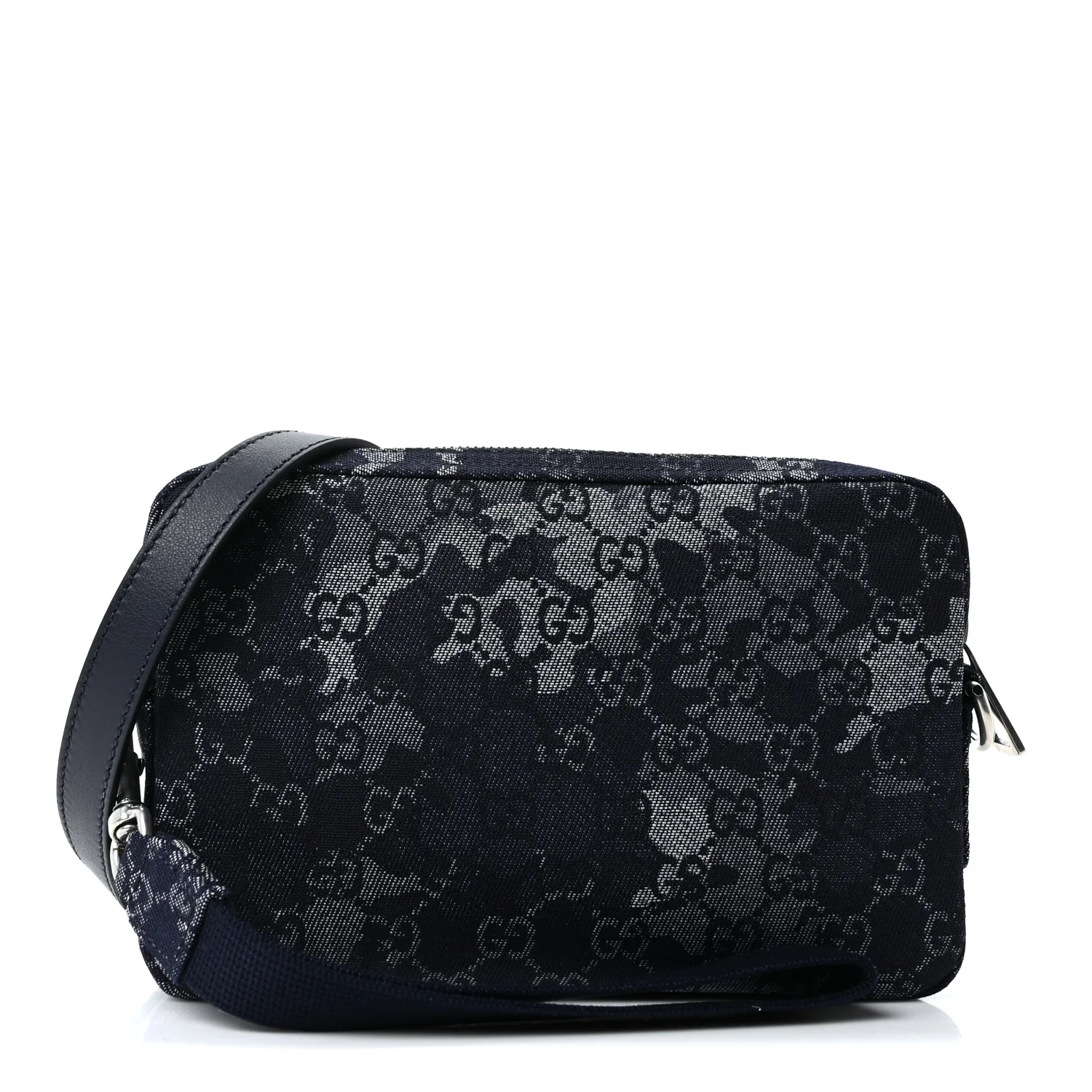 Denim GG Monogram Camouflage Small Crossbody Bag Blue