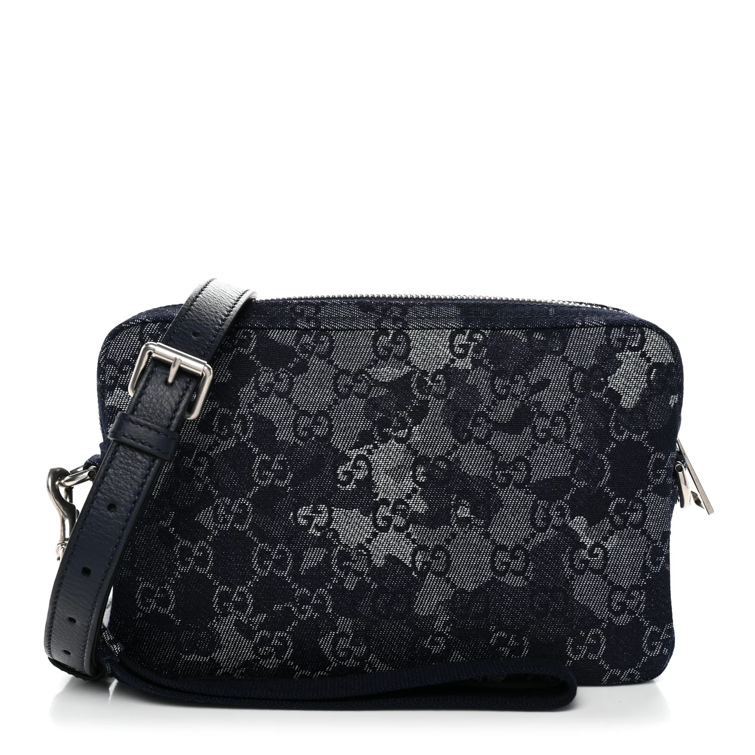 Denim GG Monogram Camouflage Small Crossbody Bag Blue