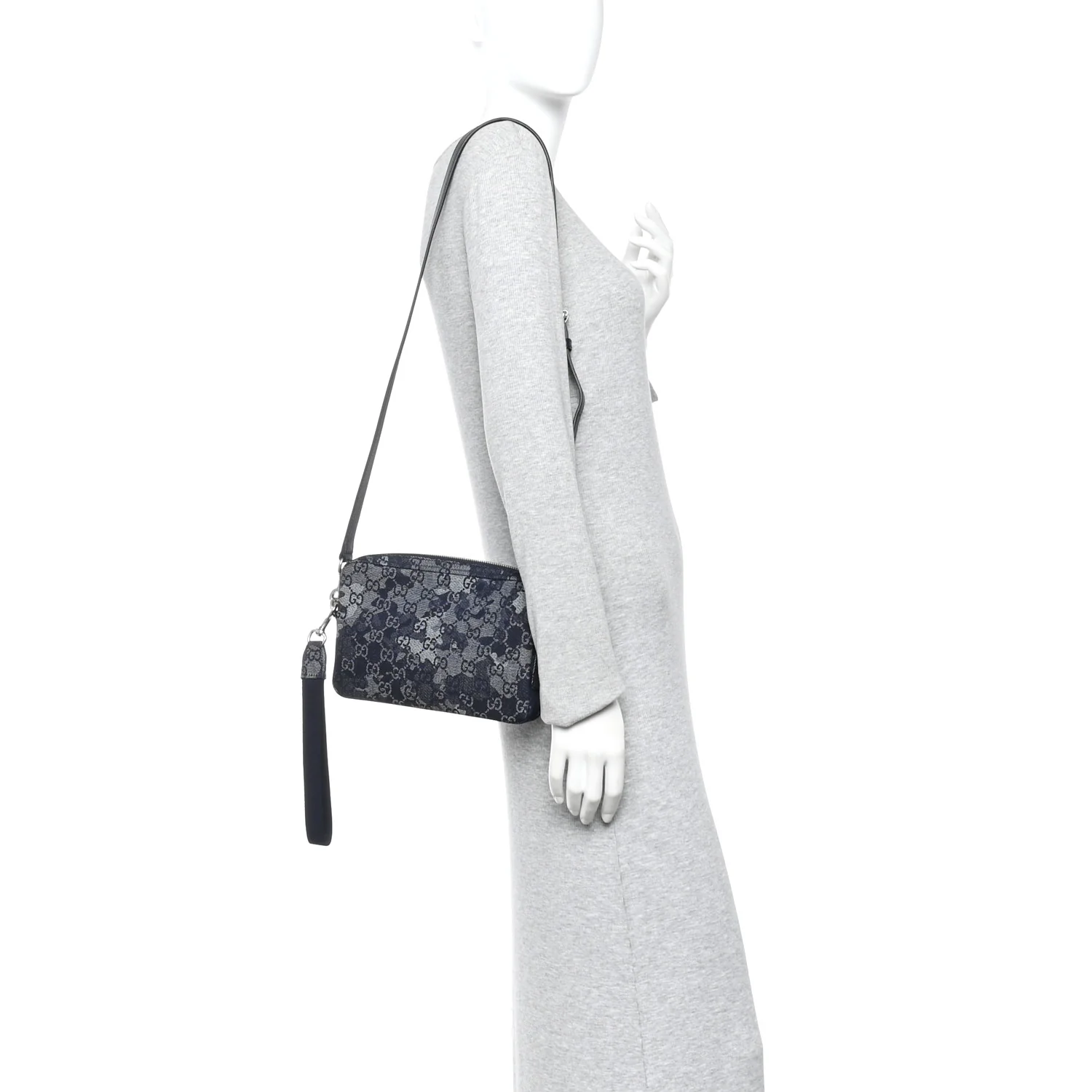 Denim GG Monogram Camouflage Small Crossbody Bag Blue - Image 2