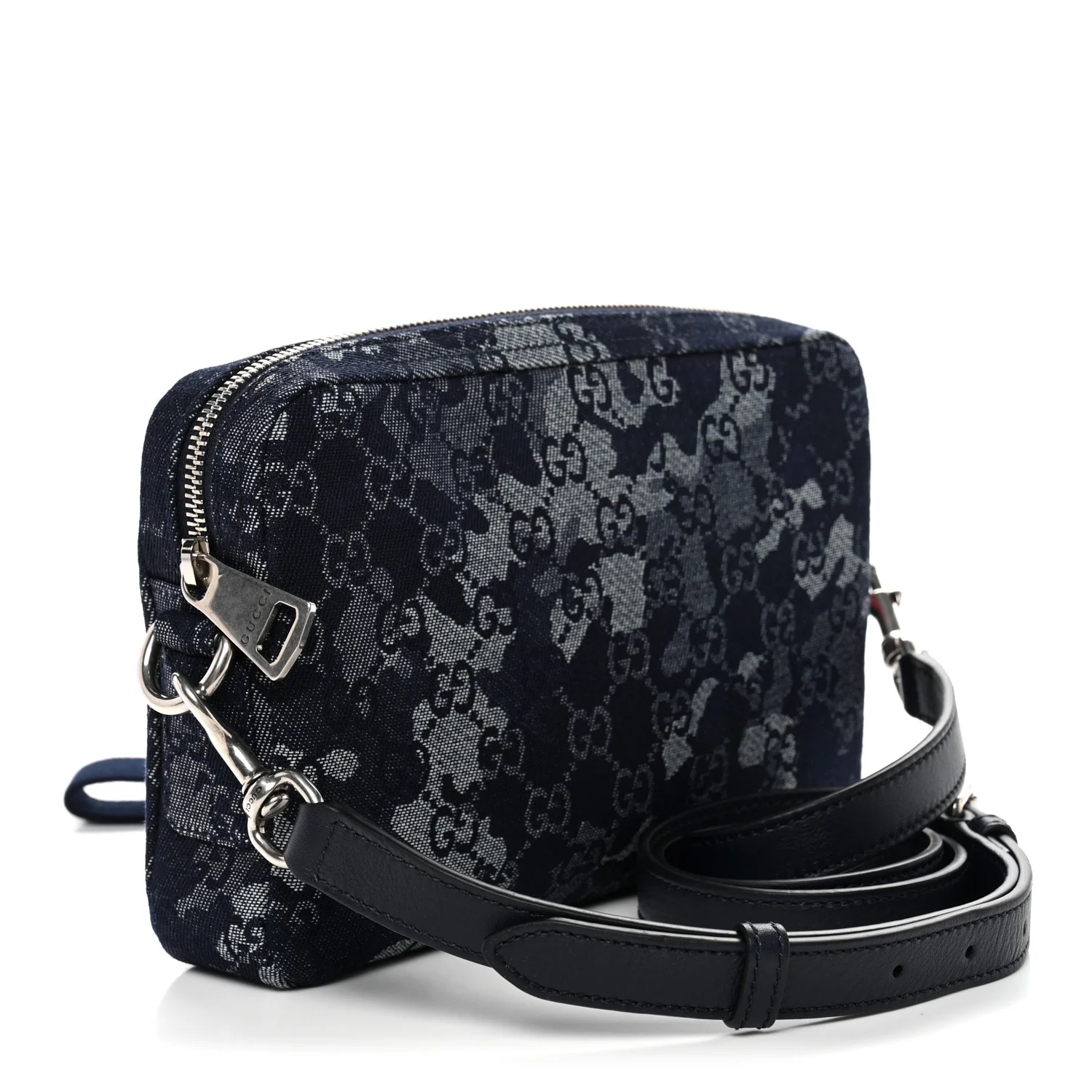 Denim GG Monogram Camouflage Small Crossbody Bag Blue - Image 3