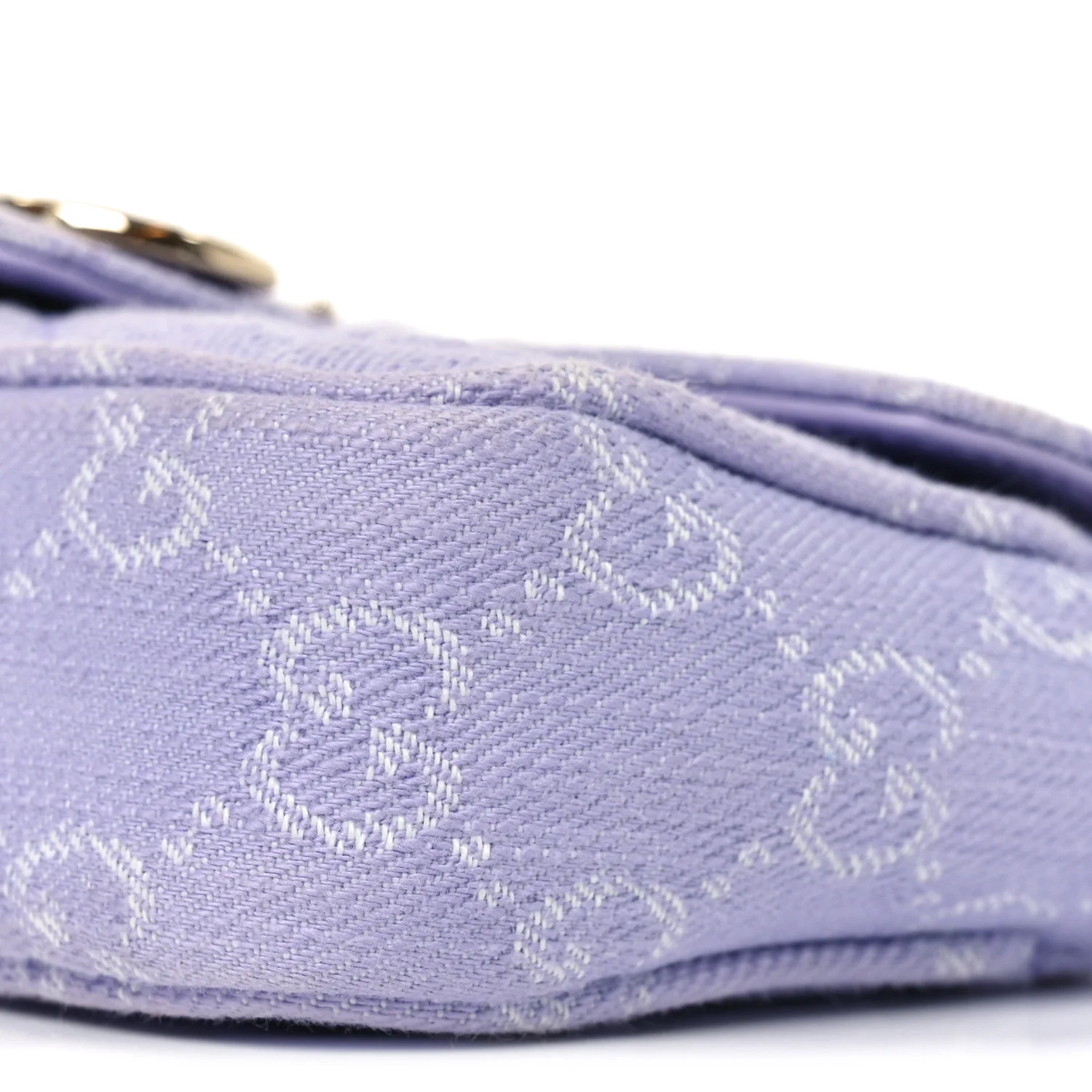 Denim GG Monogram Mini GG Marmont Shoulder Bag Light Purple - Image 11