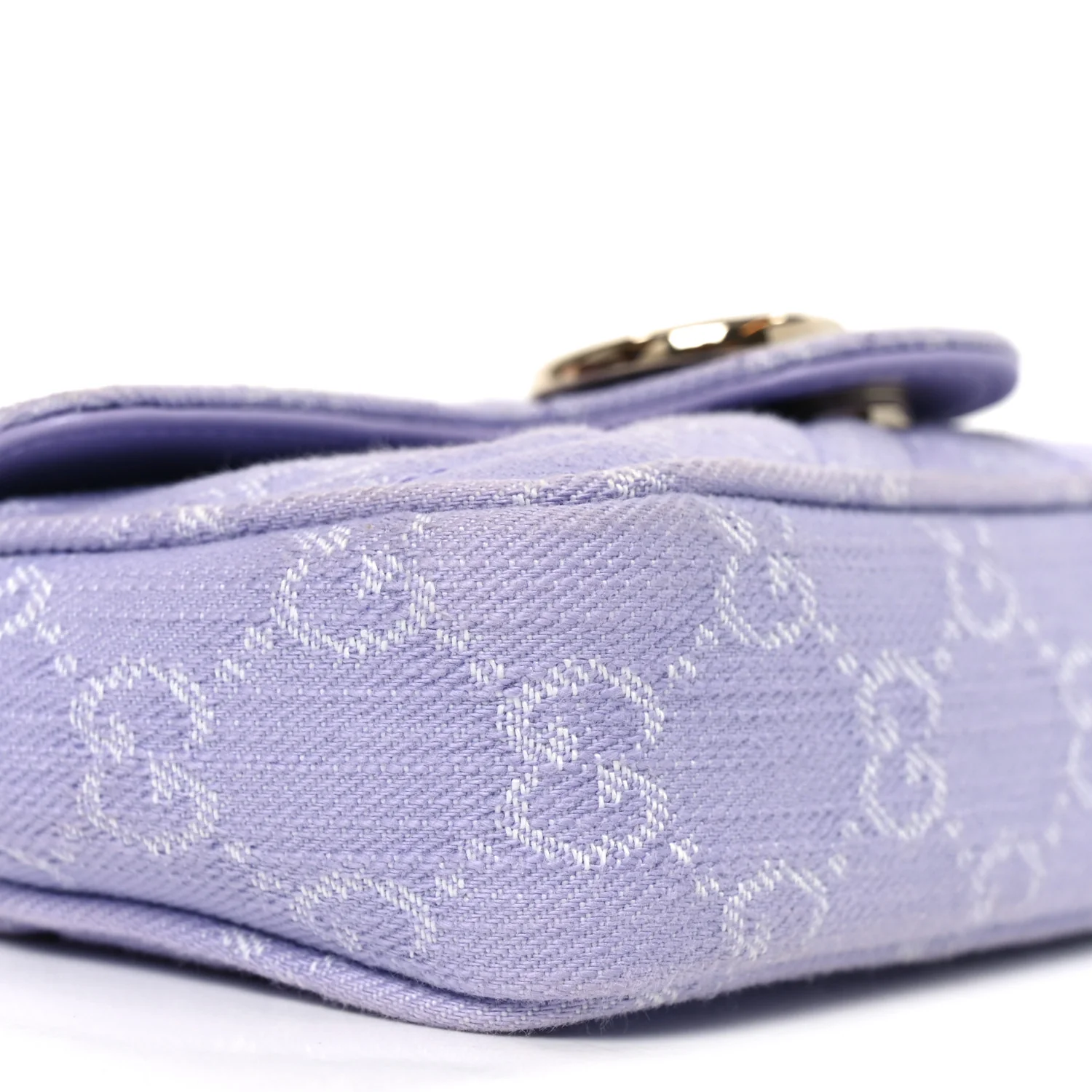 Denim GG Monogram Mini GG Marmont Shoulder Bag Light Purple - Image 9