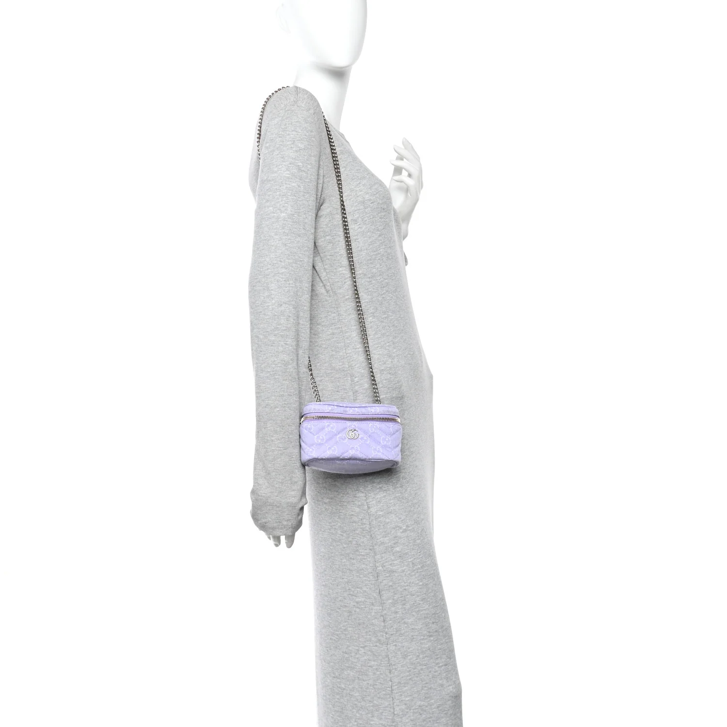 Denim GG Monogram Nano GG Marmont Vanity Bag Light Purple - Image 2