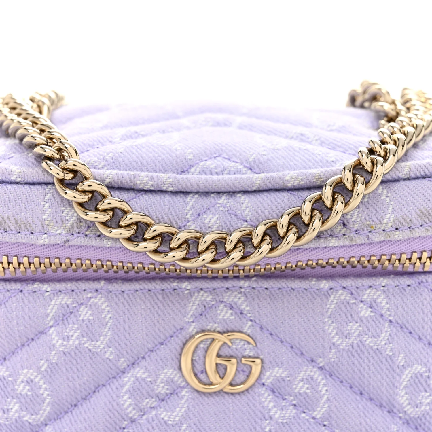 Denim GG Monogram Nano GG Marmont Vanity Bag Light Purple - Image 8