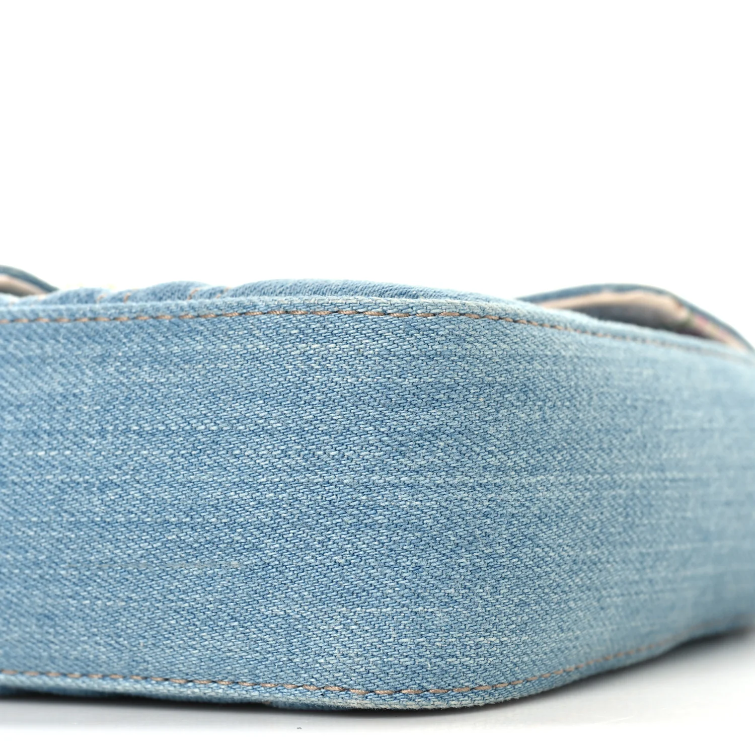 Denim Matelasse Mini Pearly GG Marmont Shoulder Bag Blue - Image 10