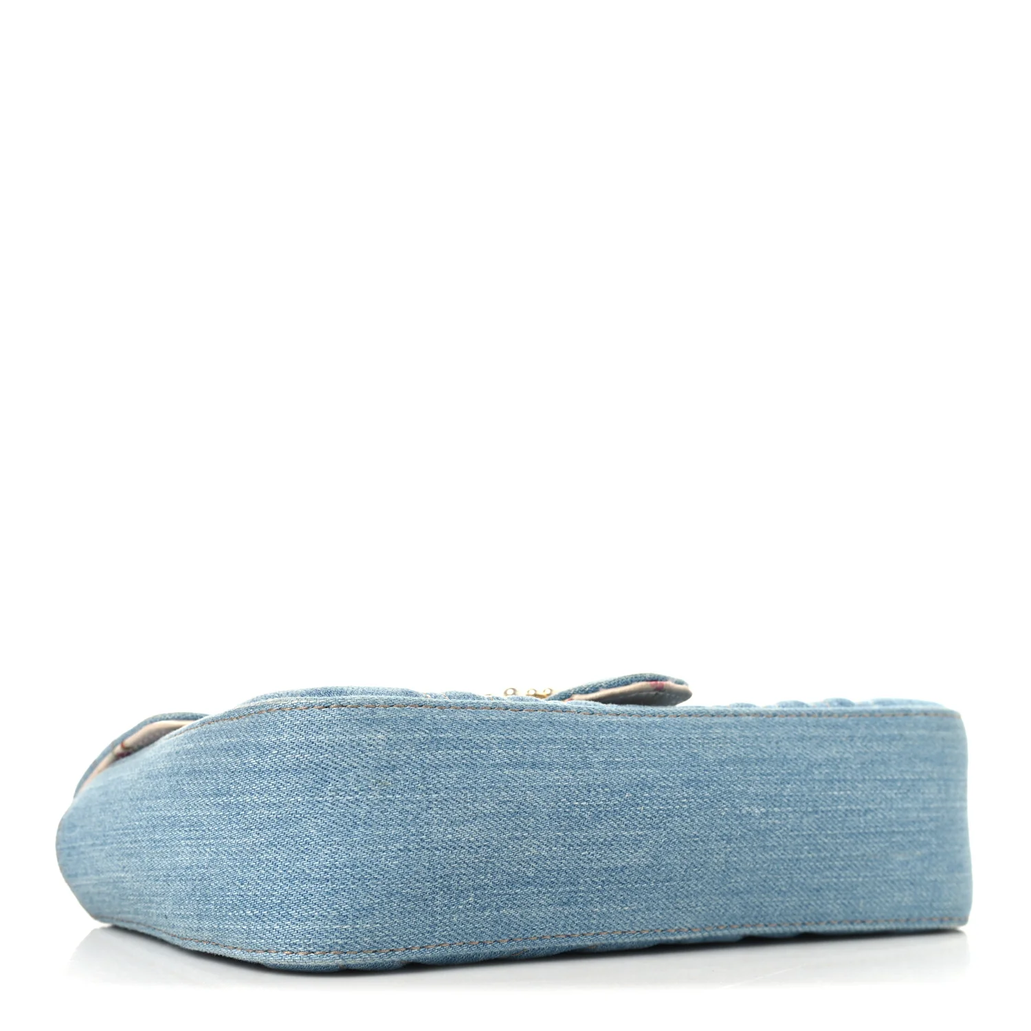 Denim Matelasse Mini Pearly GG Marmont Shoulder Bag Blue - Image 4