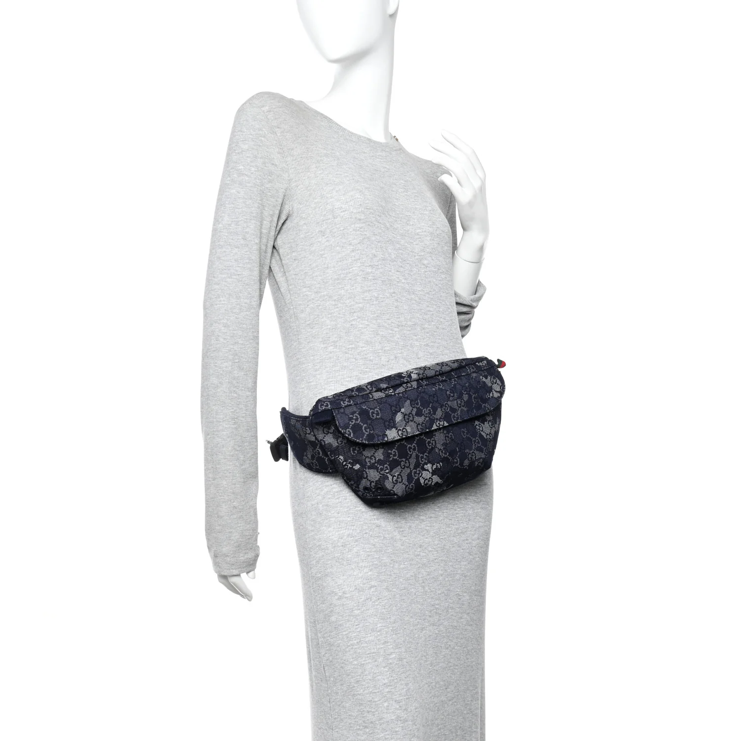 Denim Monogram Web Belt Bag Blue Multicolor - Image 2