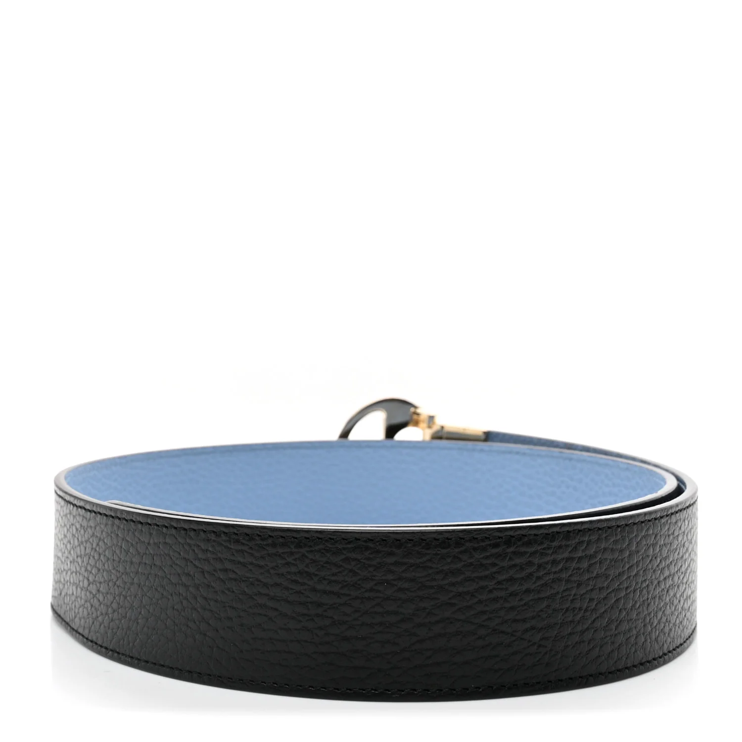 Dollar Calfskin 1973 Reversible Belt 85 34 Black Mineral Blue - Image 2