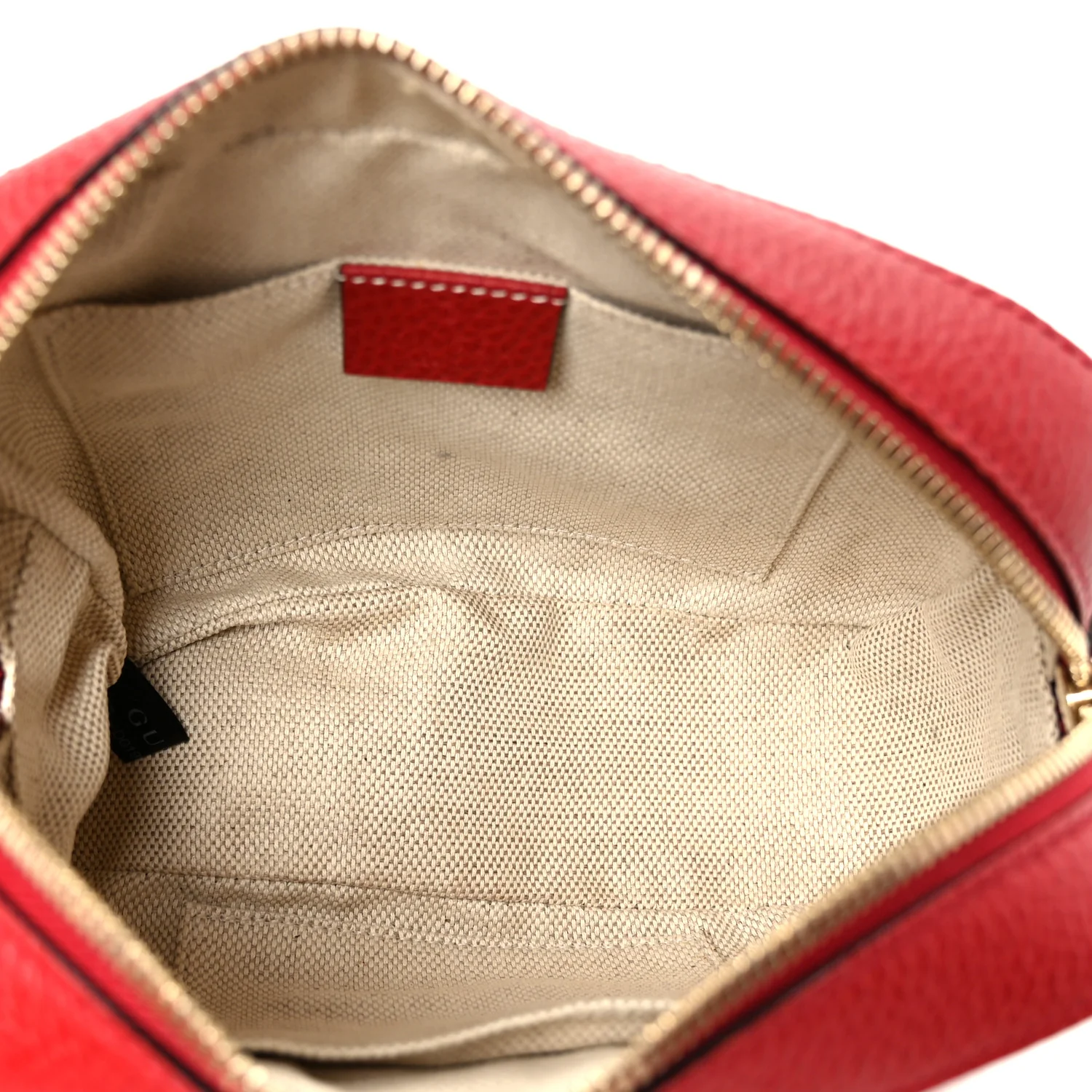 Dollar Calfskin Bi-Color Small Soho Disco Bag New Rosette Hibiscus Red - Image 5