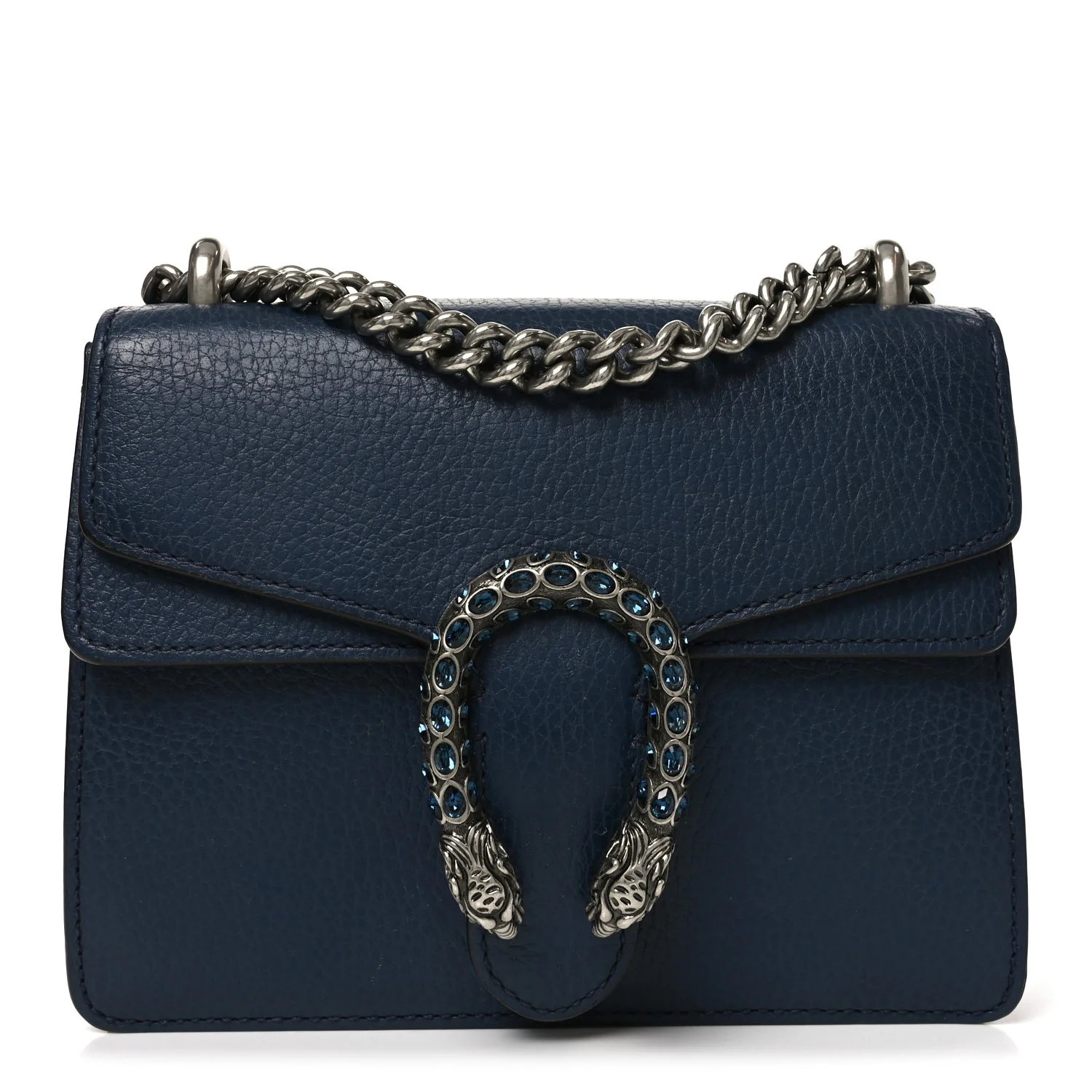 Dollar Calfskin Crystal Mini Dionysus Shoulder Bag Blue Agata Montana Sapphire