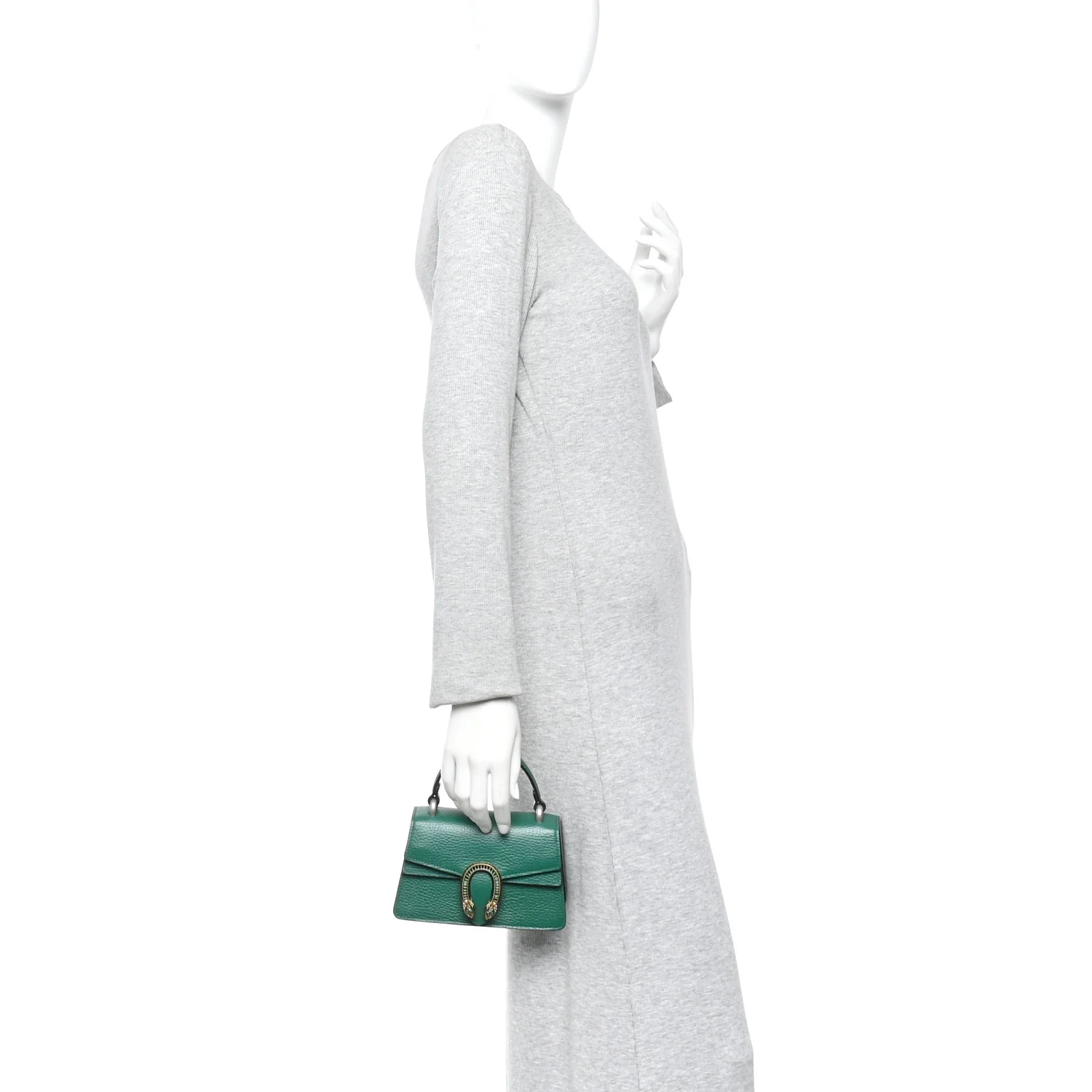 Dollar Calfskin Crystal Mini Dionysus Top Handle Bag Emerald - Image 2