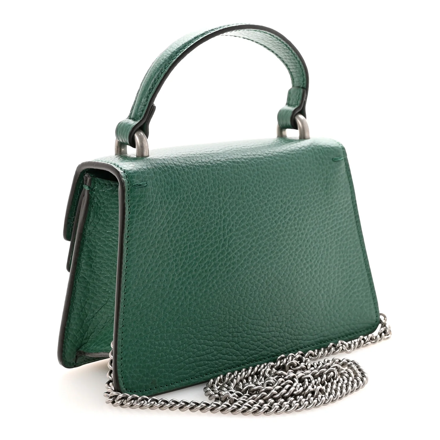 Dollar Calfskin Crystal Mini Dionysus Top Handle Bag Emerald - Image 3