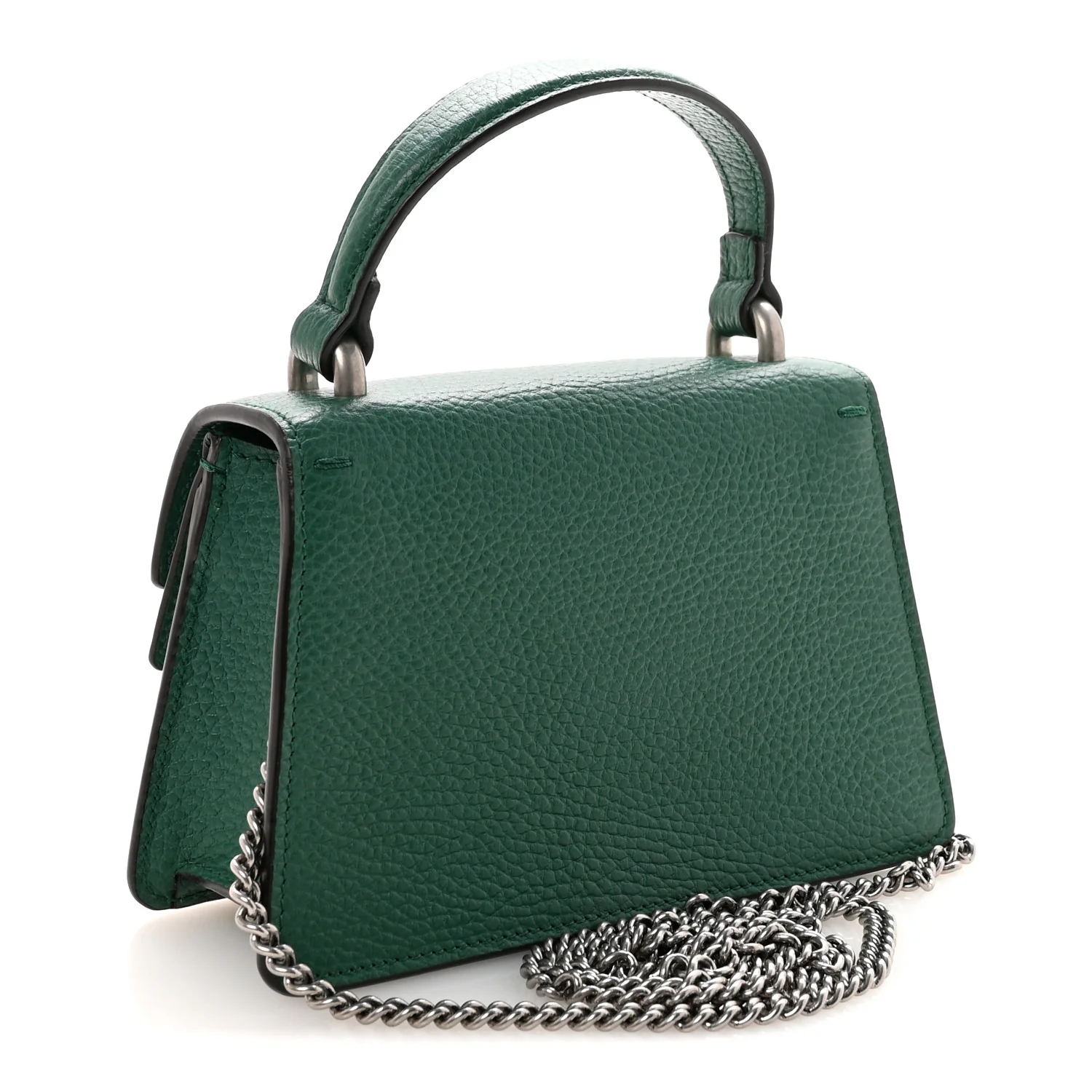 Dollar Calfskin Crystal Mini Dionysus Top Handle Bag Emerald - Image 3