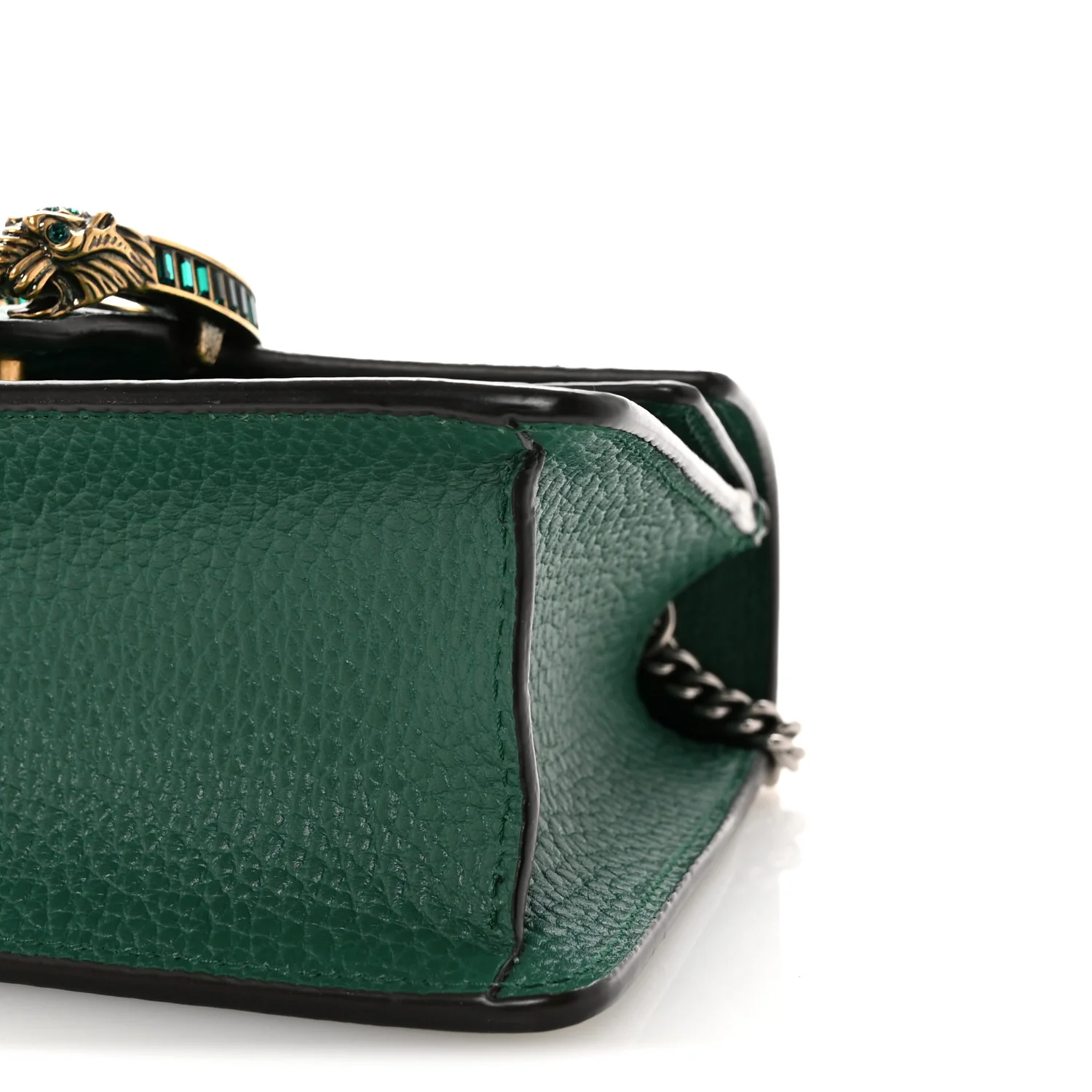 Dollar Calfskin Crystal Mini Dionysus Top Handle Bag Emerald - Image 9