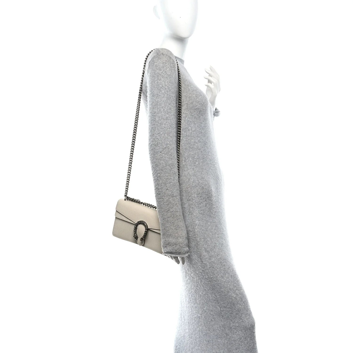 Dollar Calfskin Crystal Small Dionysus Shoulder Bag Mystic White - Image 2