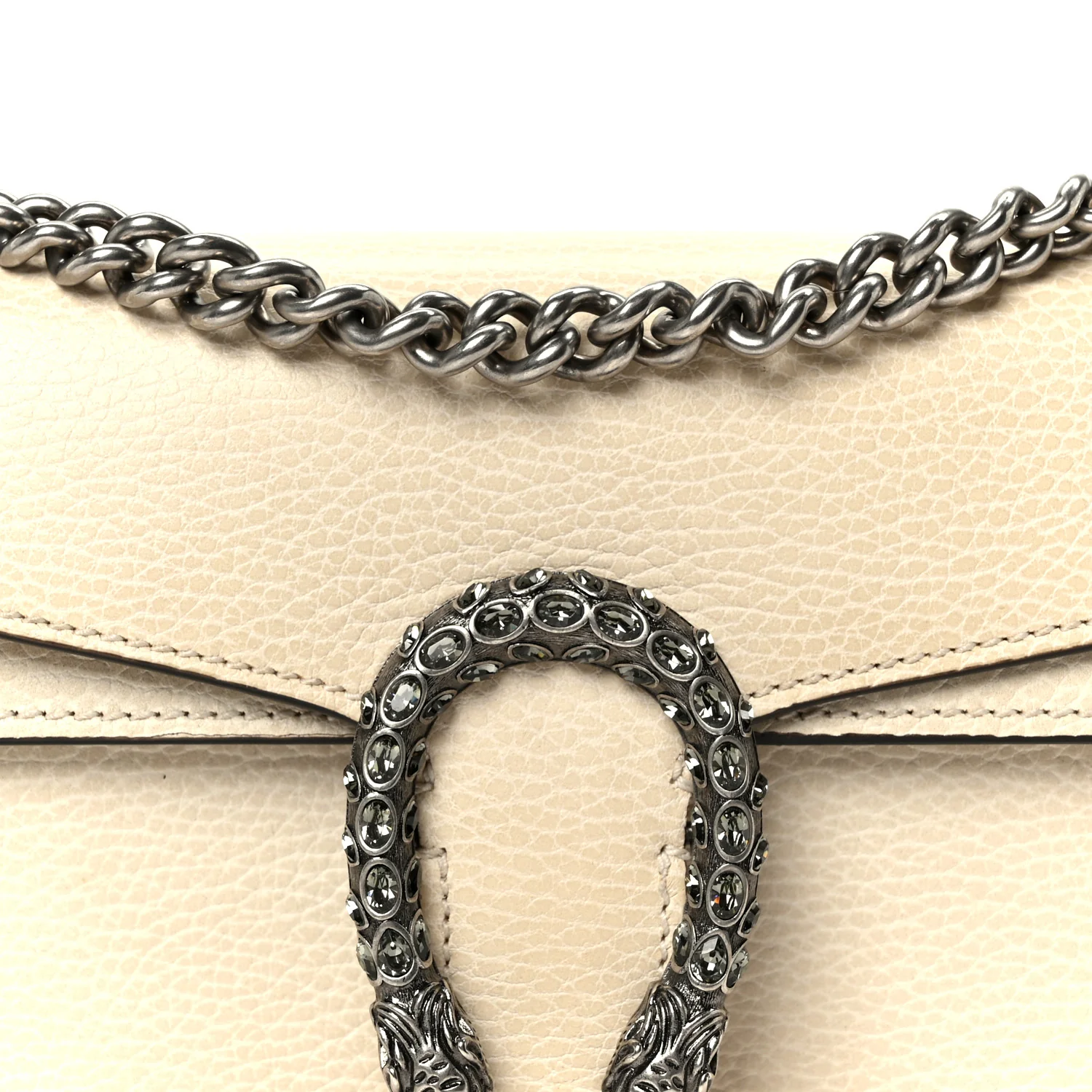 Dollar Calfskin Crystal Small Dionysus Shoulder Bag Mystic White - Image 9