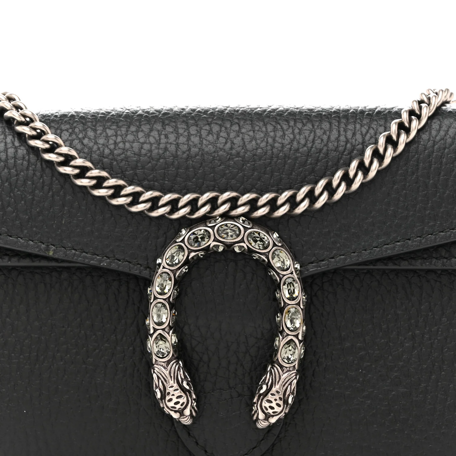 Dollar Calfskin Crystal Super Mini Dionysus Shoulder Bag Black - Image 7