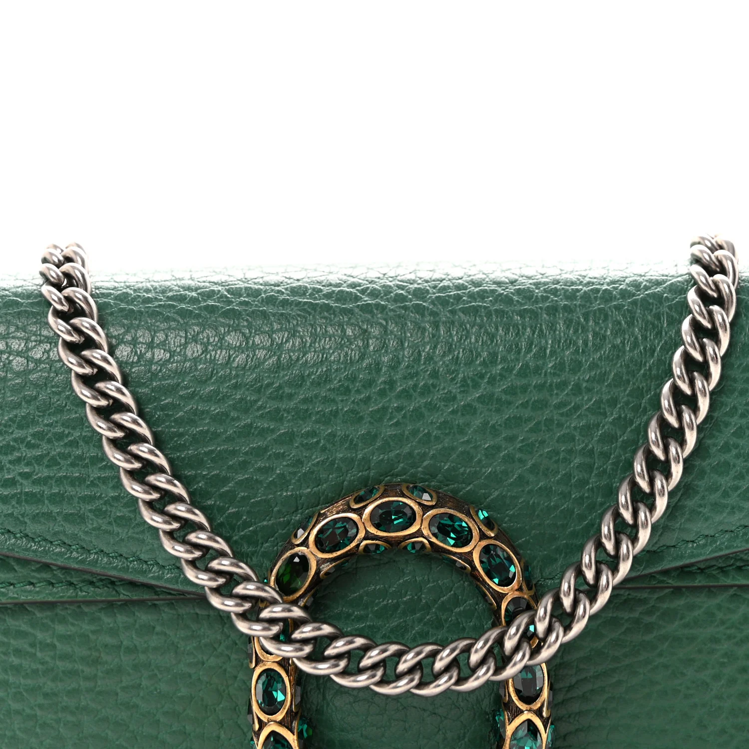 Dollar Calfskin Crystal Super Mini Dionysus Shoulder Bag Emerald - Image 7