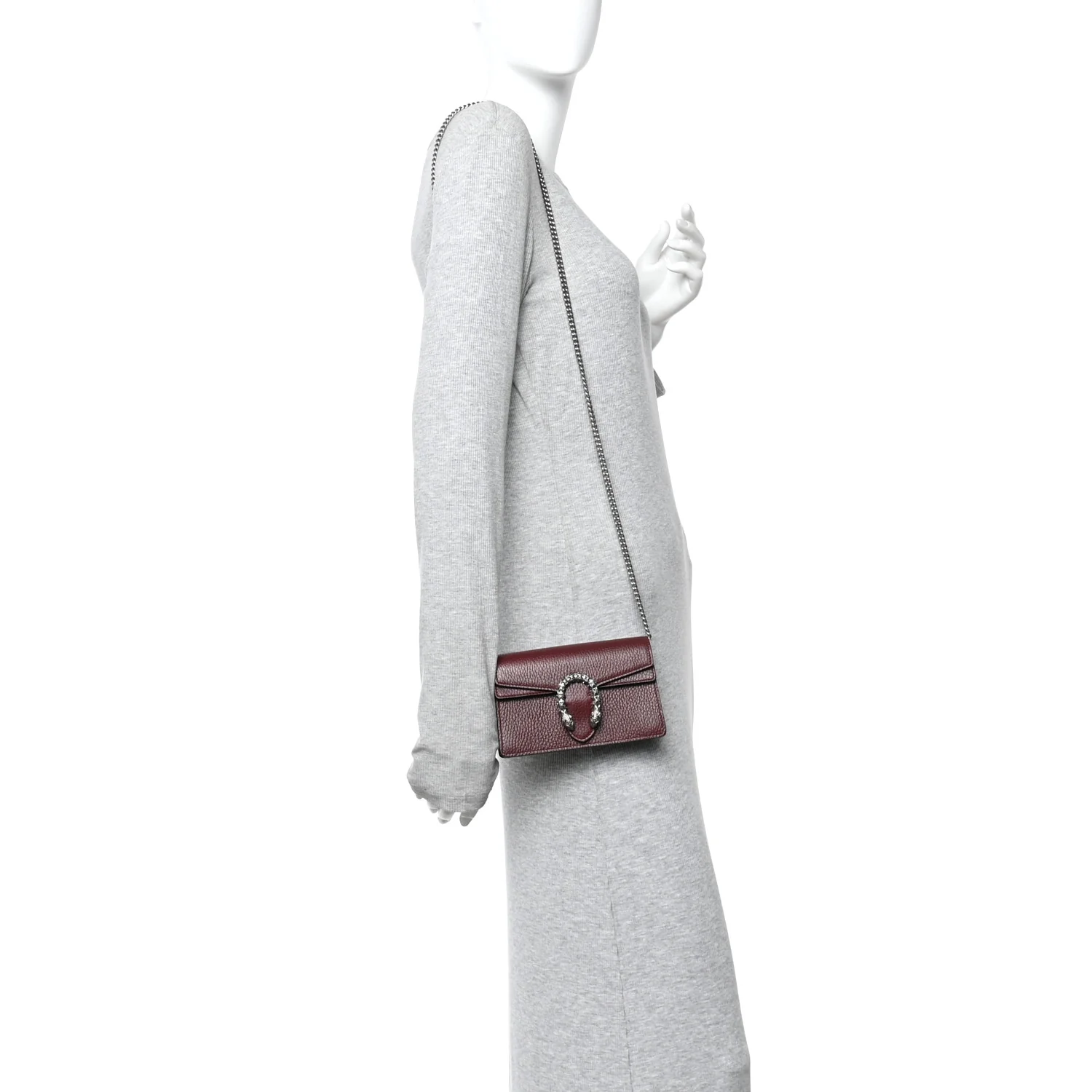 Dollar Calfskin Crystal Super Mini Dionysus Shoulder Bag Vintage Bordeaux Black Diamond - Image 2