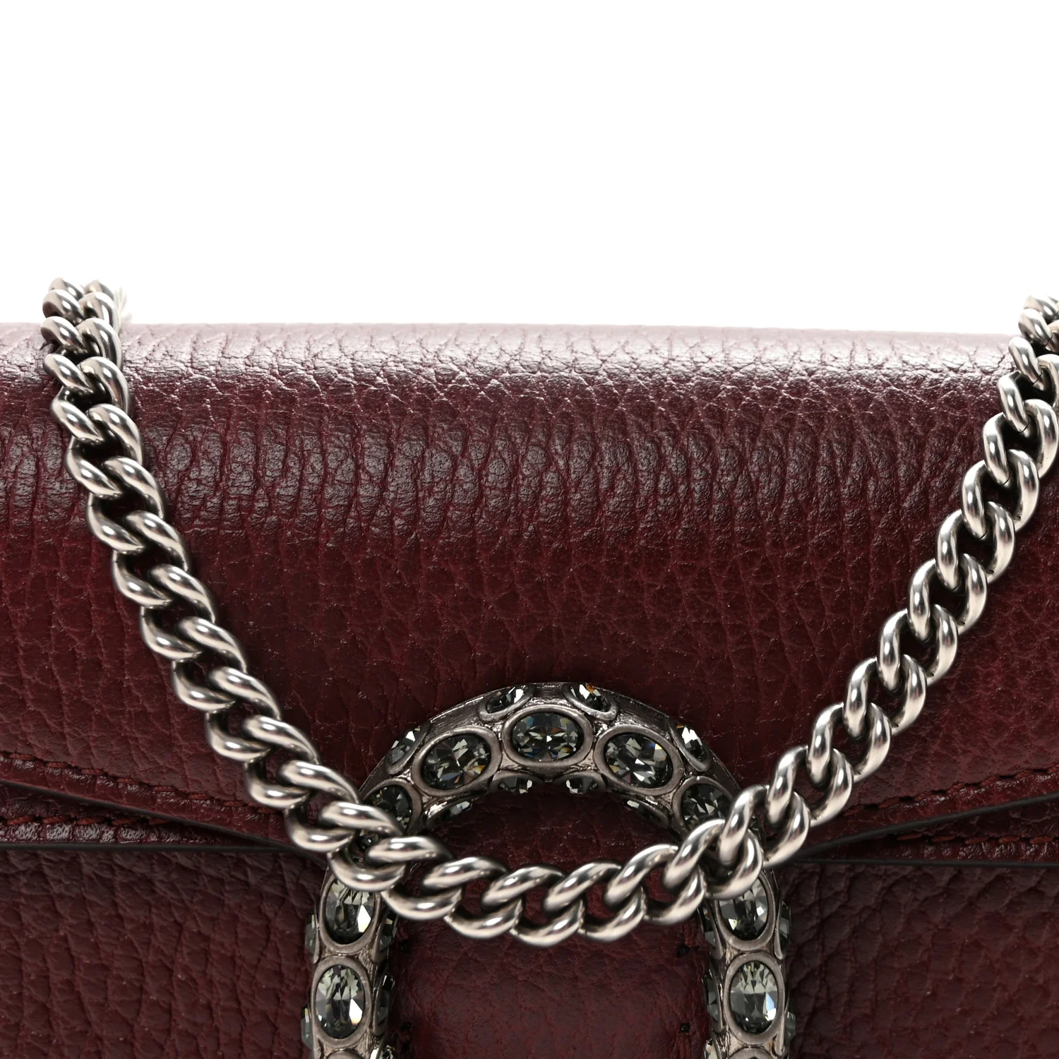 Dollar Calfskin Crystal Super Mini Dionysus Shoulder Bag Vintage Bordeaux Black Diamond - Image 7