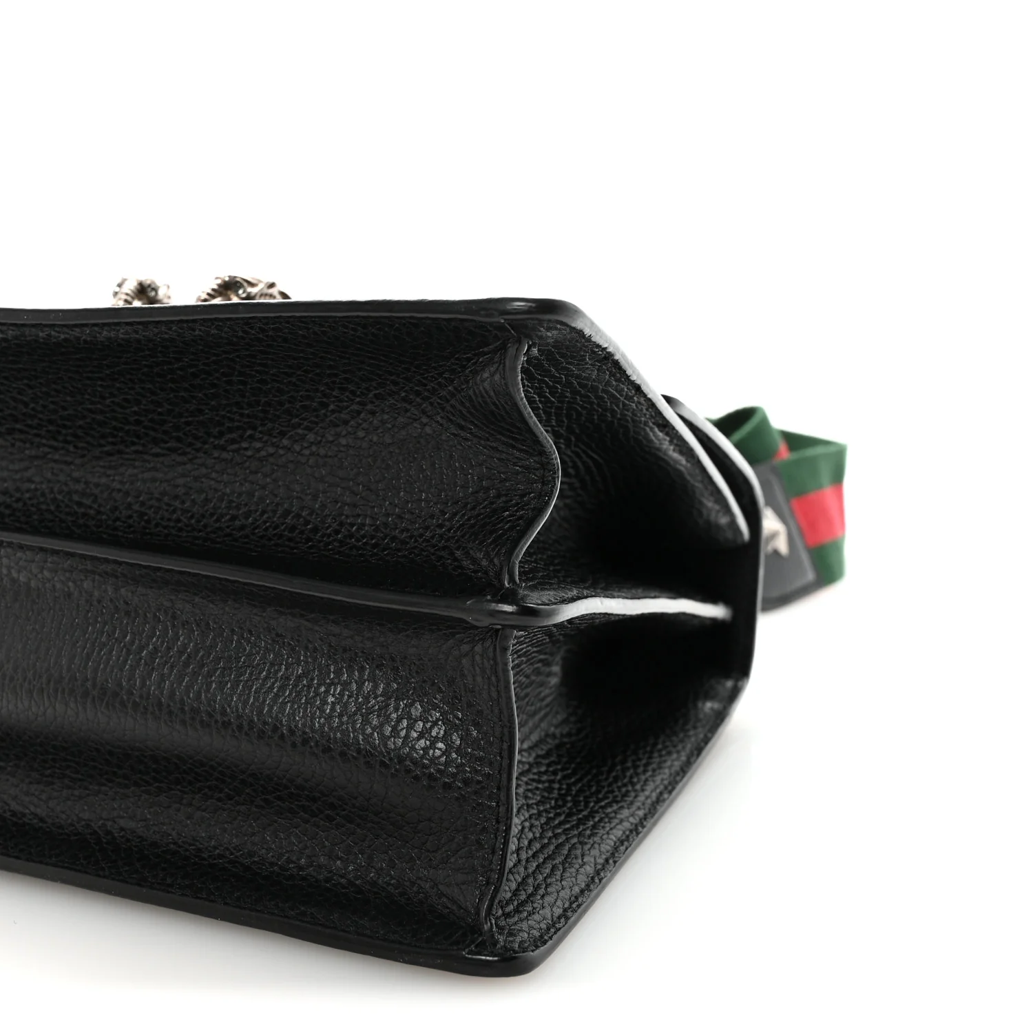 Dollar Calfskin Crystal Web Medium Dionysus Bamboo Top Handle Bag Black Black Diamond - Image 10