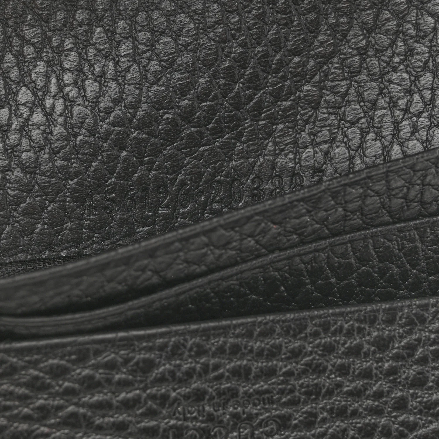 Dollar Calfskin Enamel Monochrome GG Marmont Card Case Black - Image 7