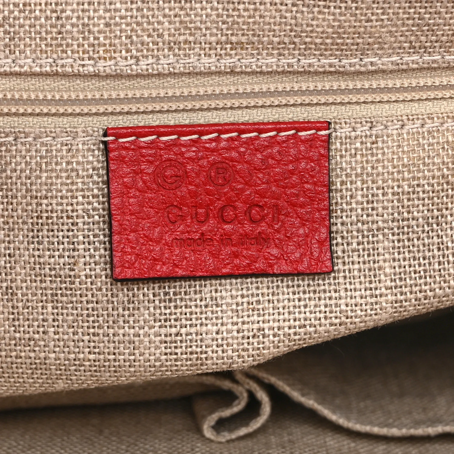 Dollar Calfskin GG Charm Satchel Red - Image 6
