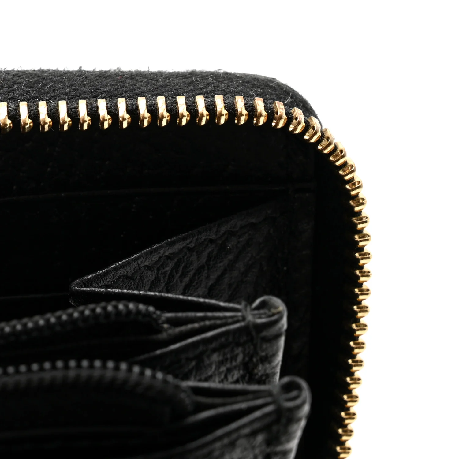 Dollar Calfskin GG Supreme Monogram GG Marmont Zip Around Wallet Black Beige Ebony - Image 13