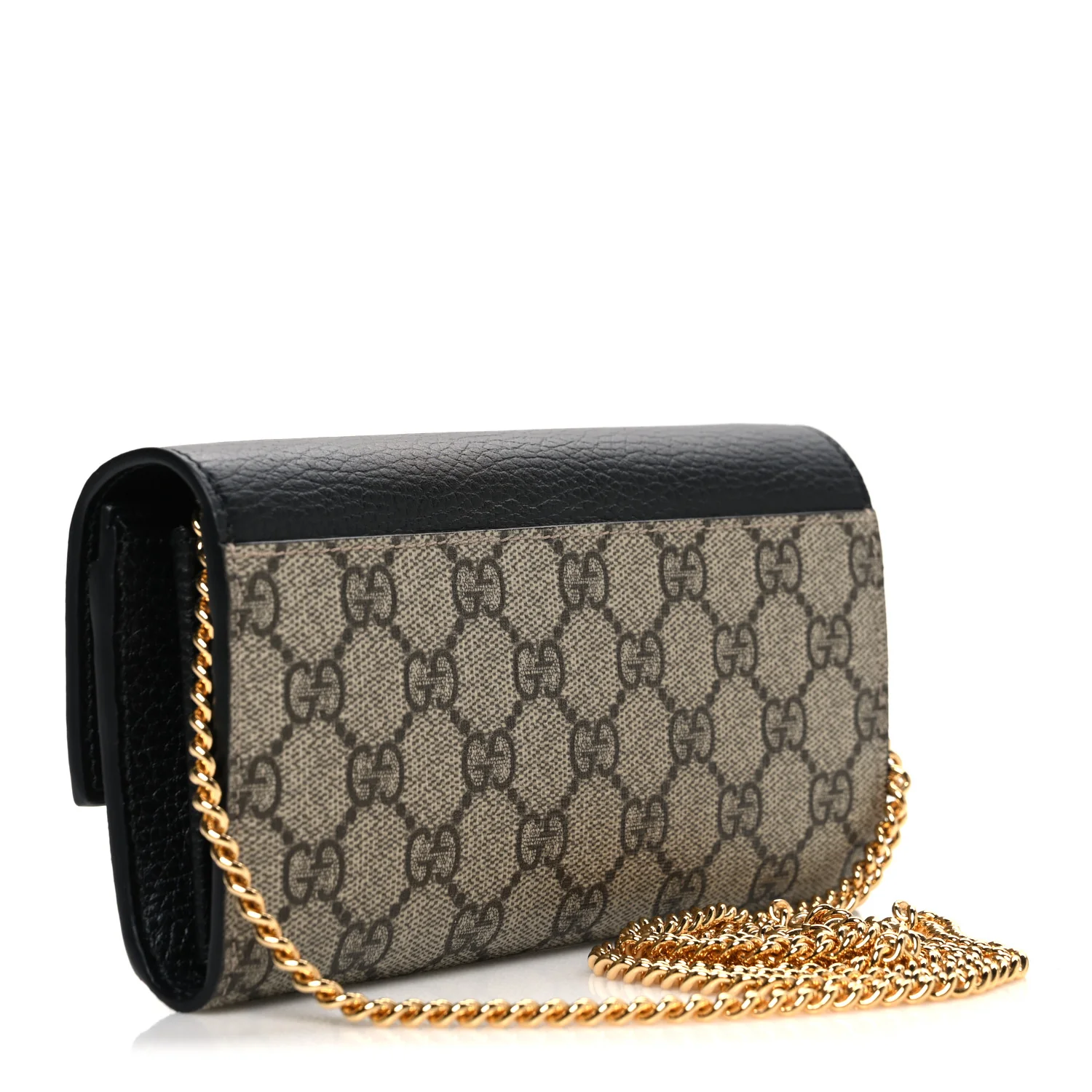 Dollar Calfskin GG Supreme Monogram Petite GG Marmont Wallet Chain Bag Black Beige Ebony - Image 3