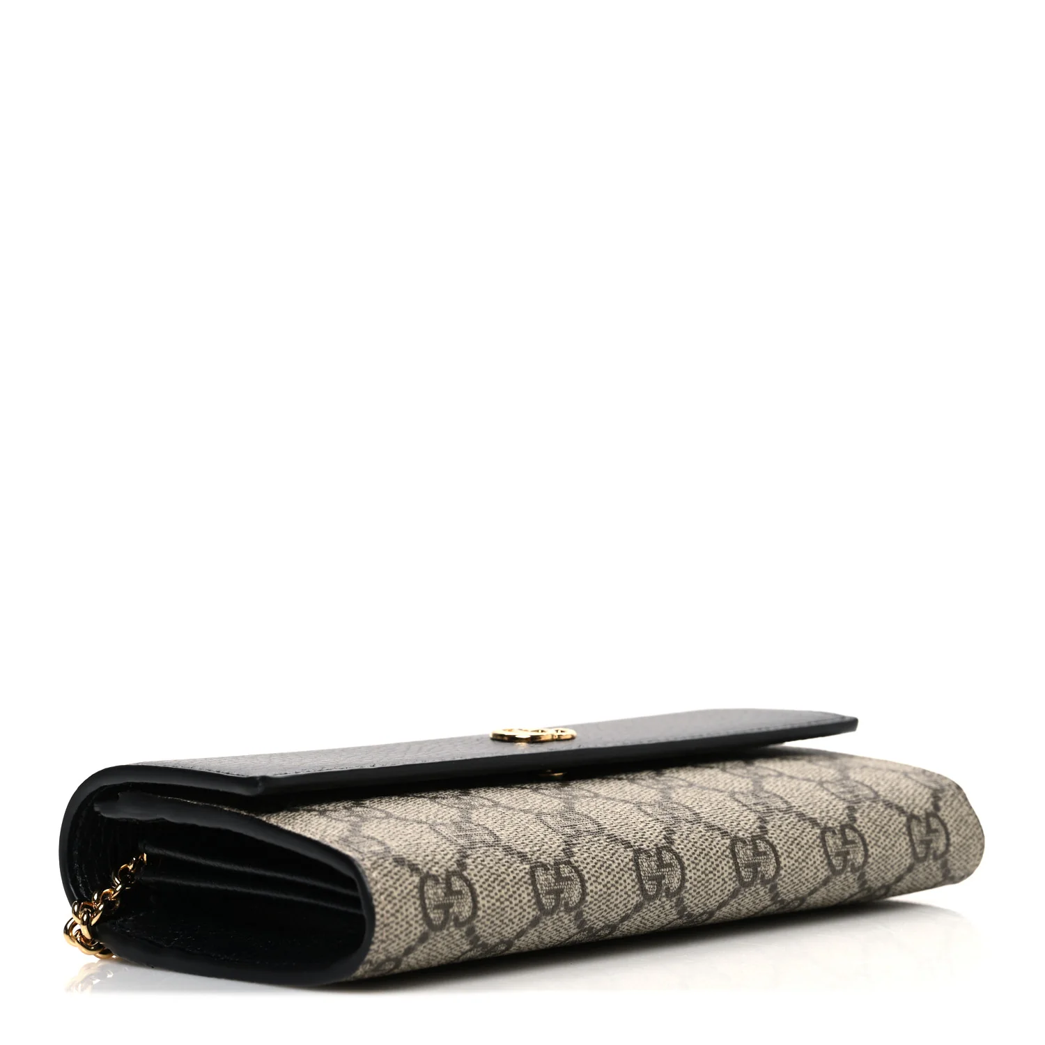 Dollar Calfskin GG Supreme Monogram Petite GG Marmont Wallet Chain Bag Black Beige Ebony - Image 4
