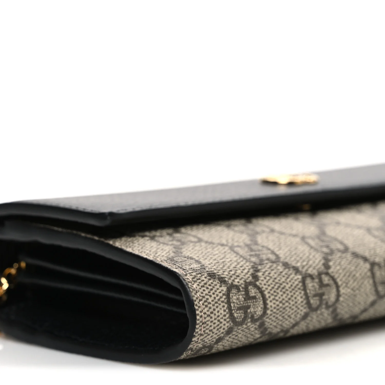 Dollar Calfskin GG Supreme Monogram Petite GG Marmont Wallet Chain Bag Black Beige Ebony - Image 9