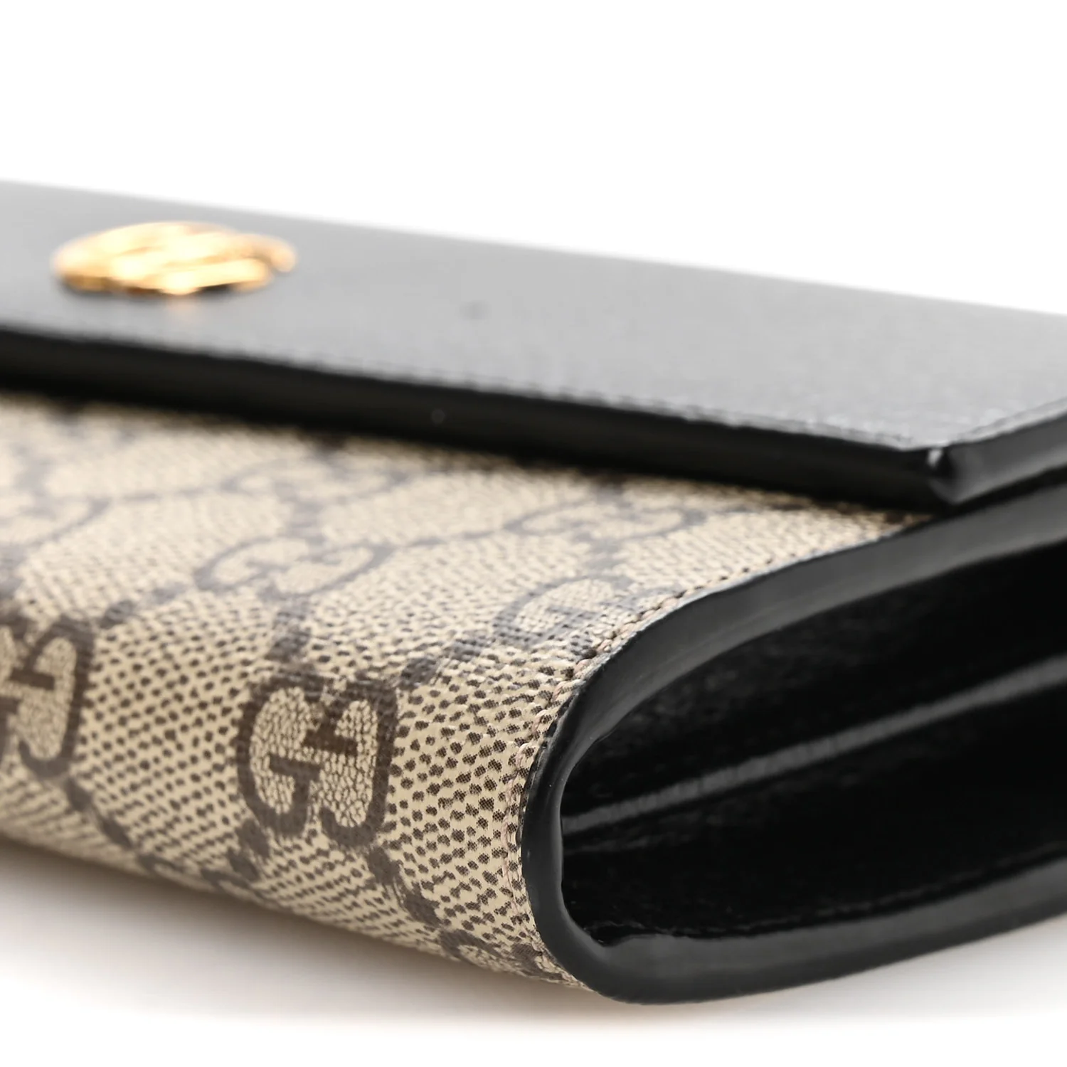 Dollar Calfskin GG Supreme Monogram Petite GG Marmont Wallet Chain Bag Black Beige Ebony - Image 10